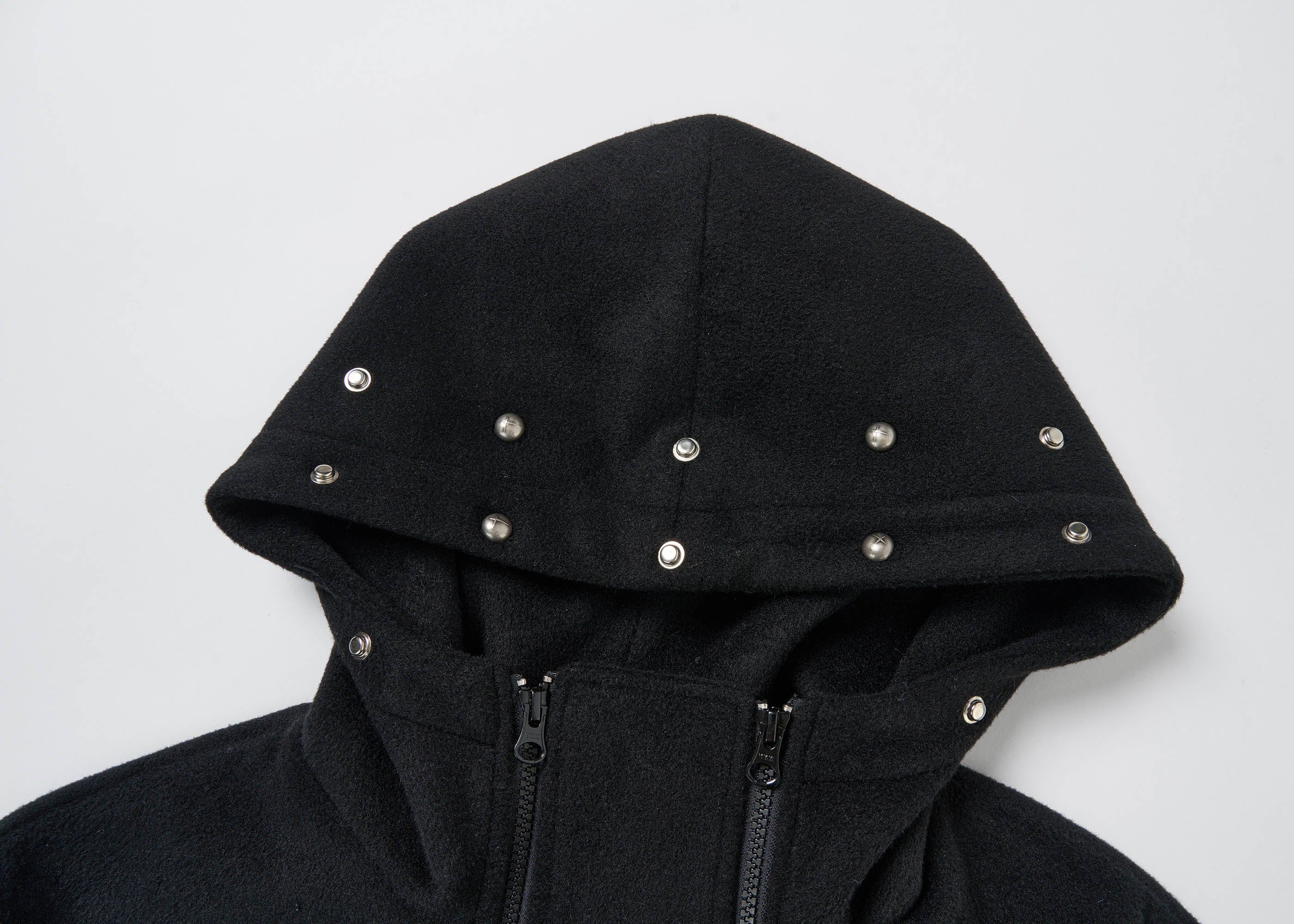 SAVAGEGROWTHWORLD Detachable Fur Collar Double-Zipper Coat