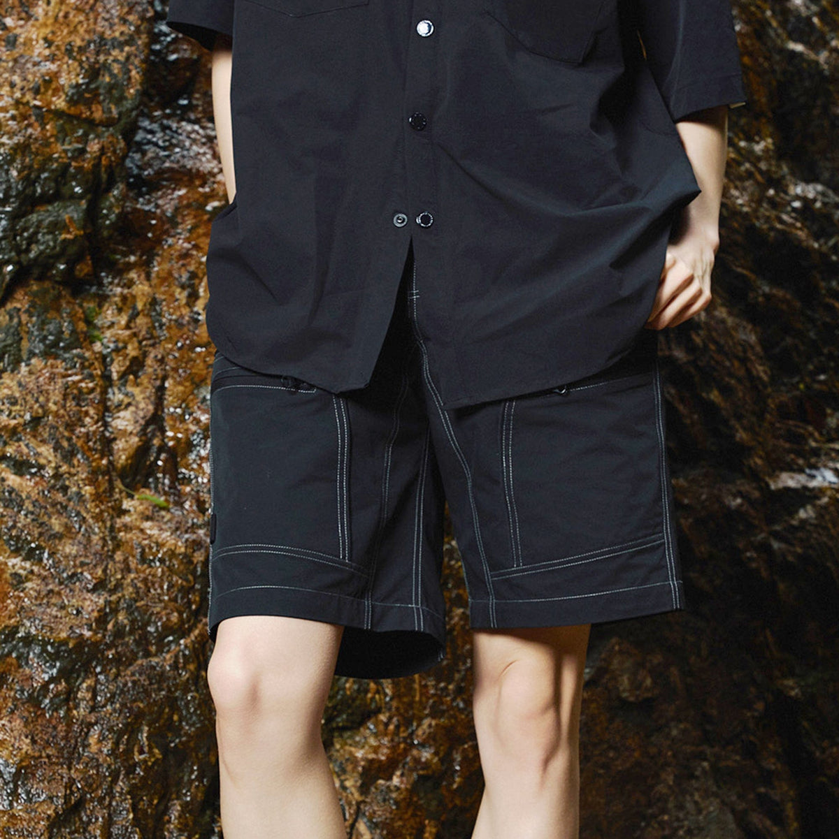 ENSHADOWER Deconstructed Multi Pockets Utility Shorts