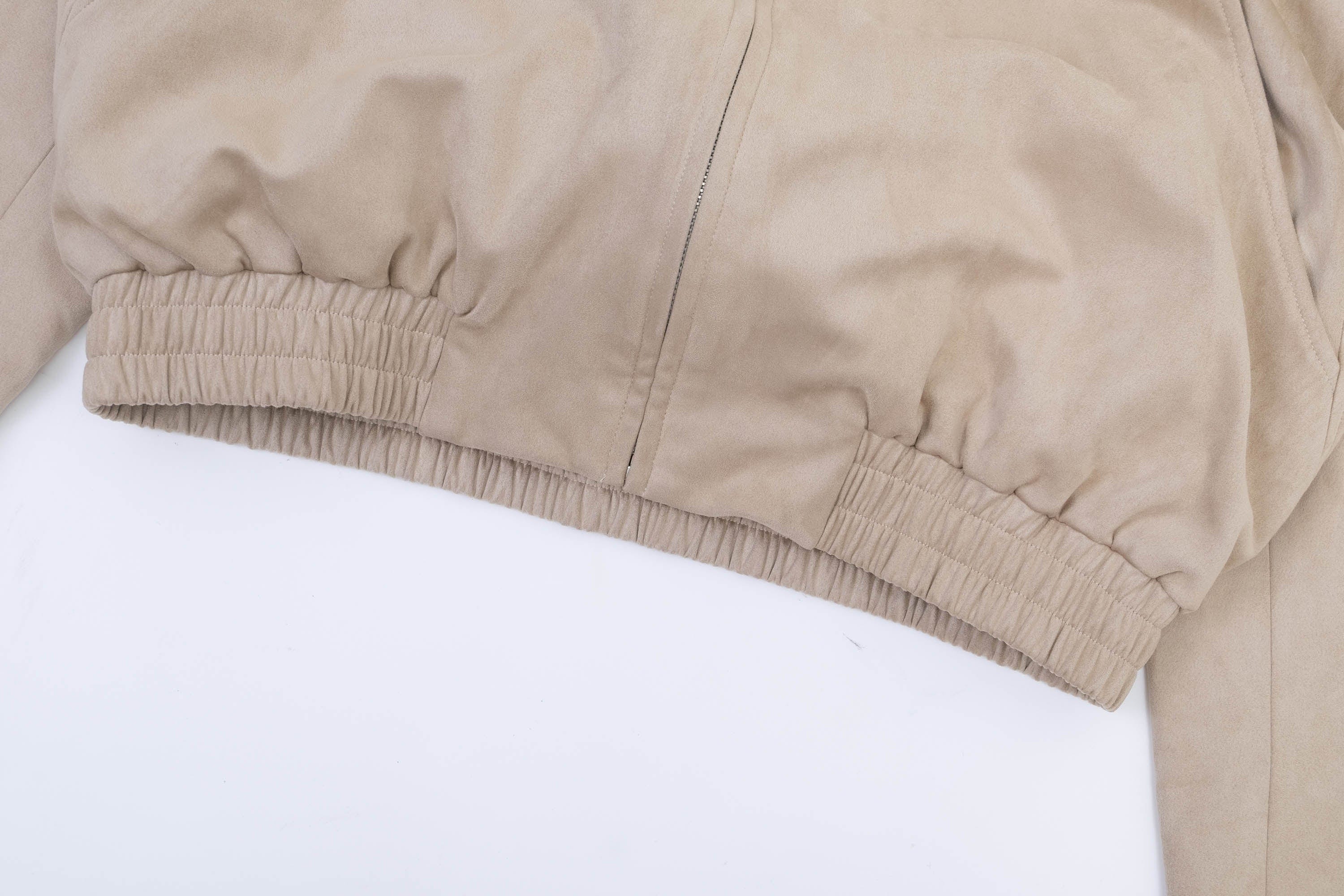 IN EXISTENCE Curved Spliced Smooth Harrington Jacket