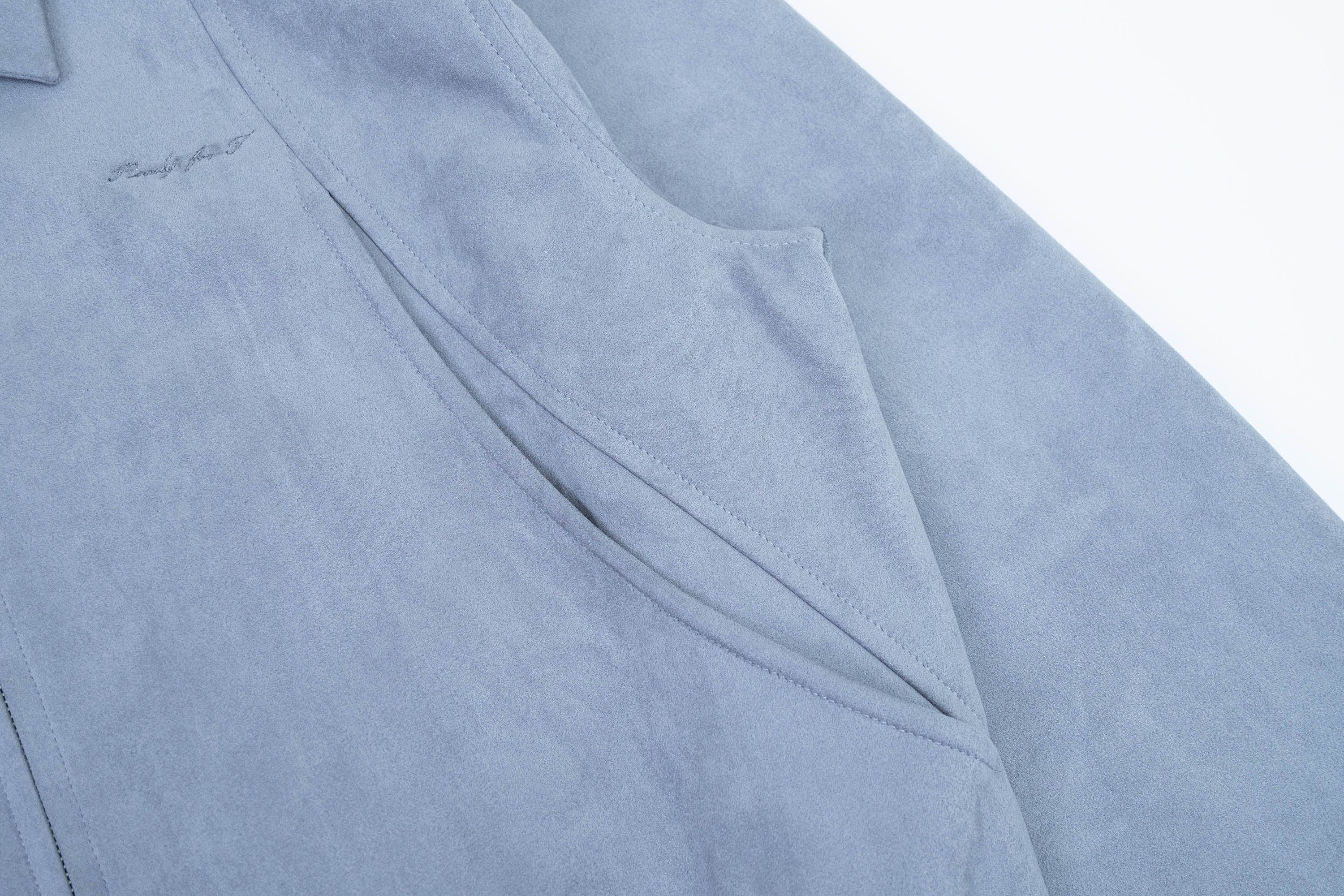 IN EXISTENCE Curved Spliced Smooth Harrington Jacket