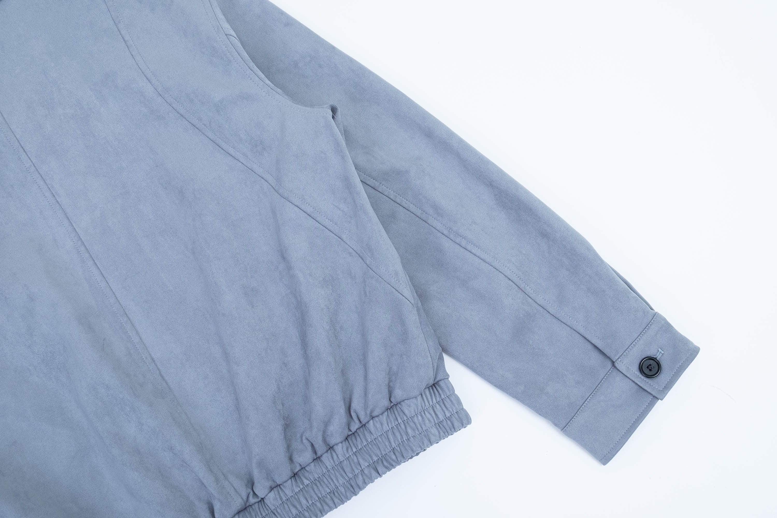 IN EXISTENCE Curved Spliced Smooth Harrington Jacket