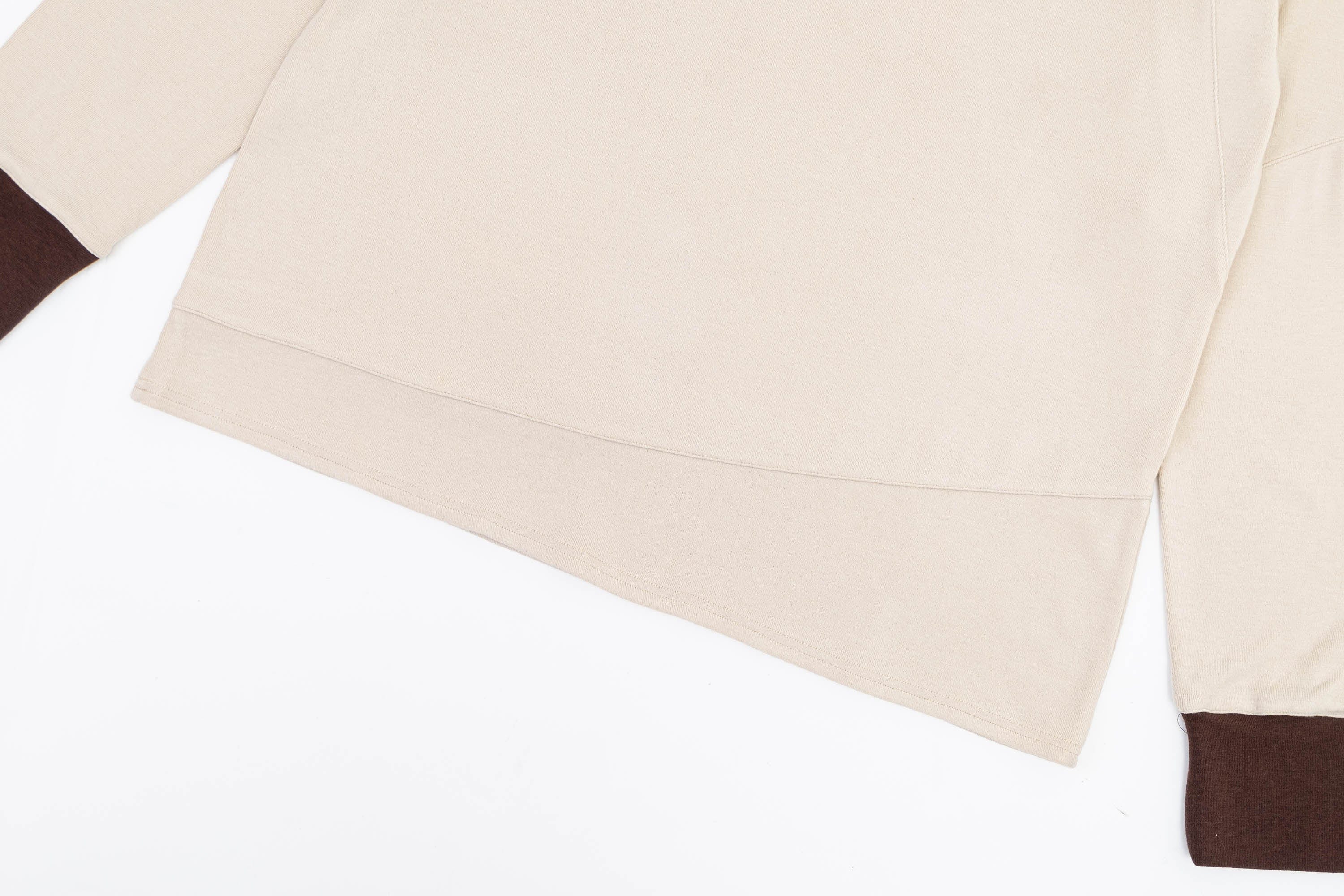 IN EXISTENCE Layered Asymmetrical Neck Embroidered Long-Sleeve Tee