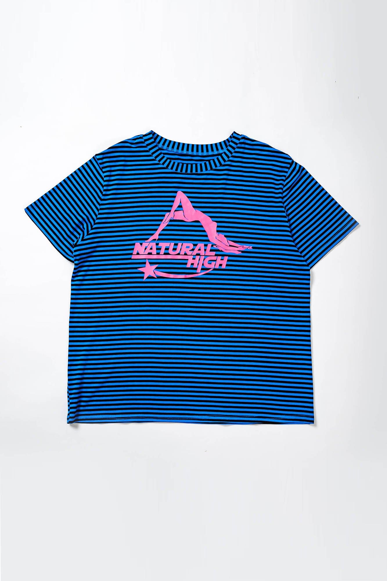KADAKADA Striped Mountain Graphic Stretch T-Shirt