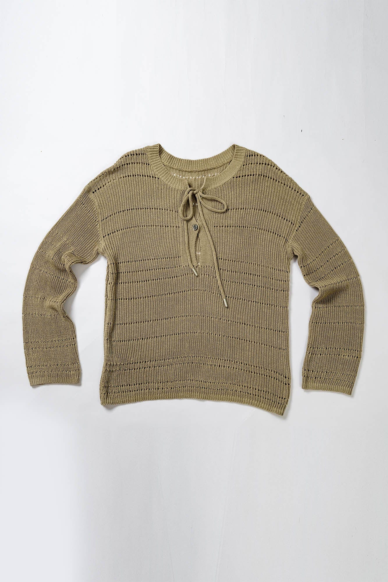 KADAKADA Open-Knit Drawstring Sweater
