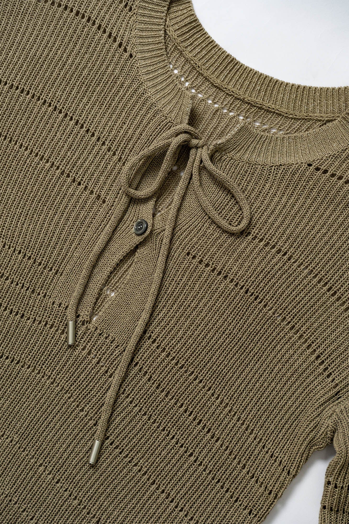 KADAKADA Open-Knit Drawstring Sweater