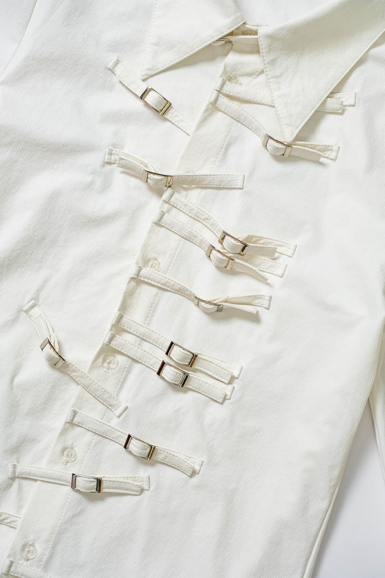 KADAKADA Asymmetrical Multi-Buckle Tailored Fit Shirt