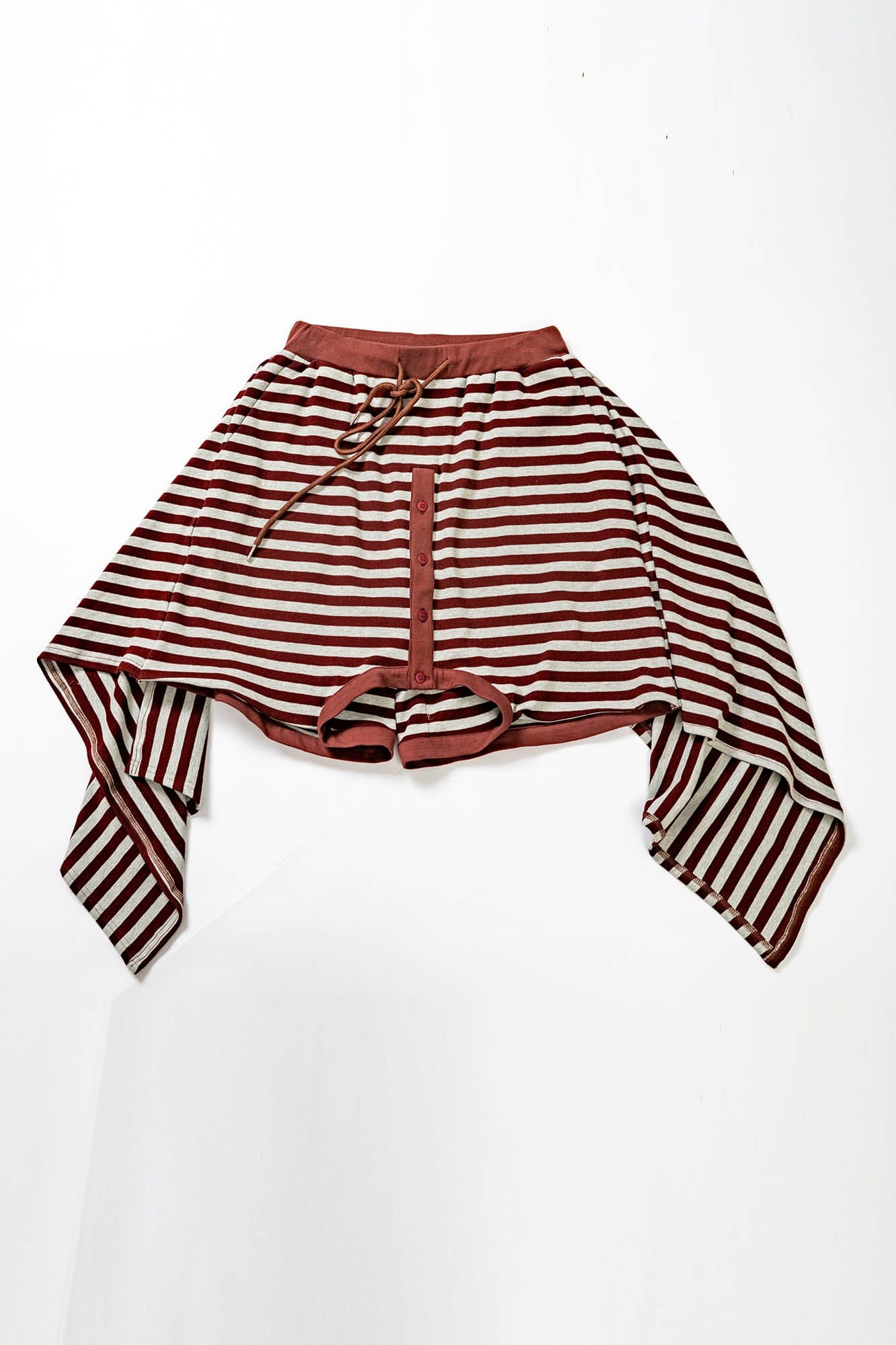 KADAKADA Sweater-Reworked Striped Knit Shorts