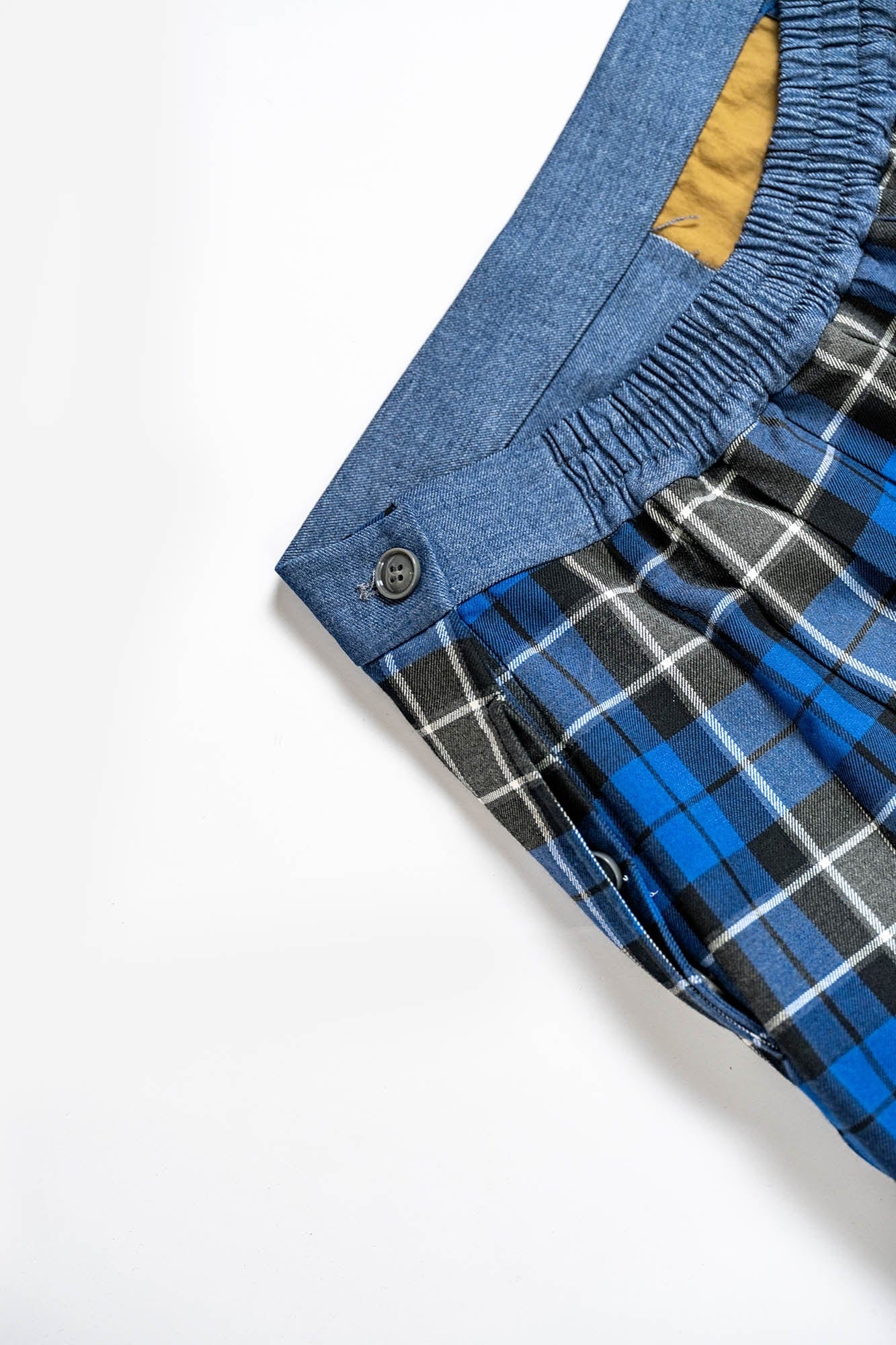 KADAKADA Paneled Reversible Plaid Raw-Edge Maxi Skirt
