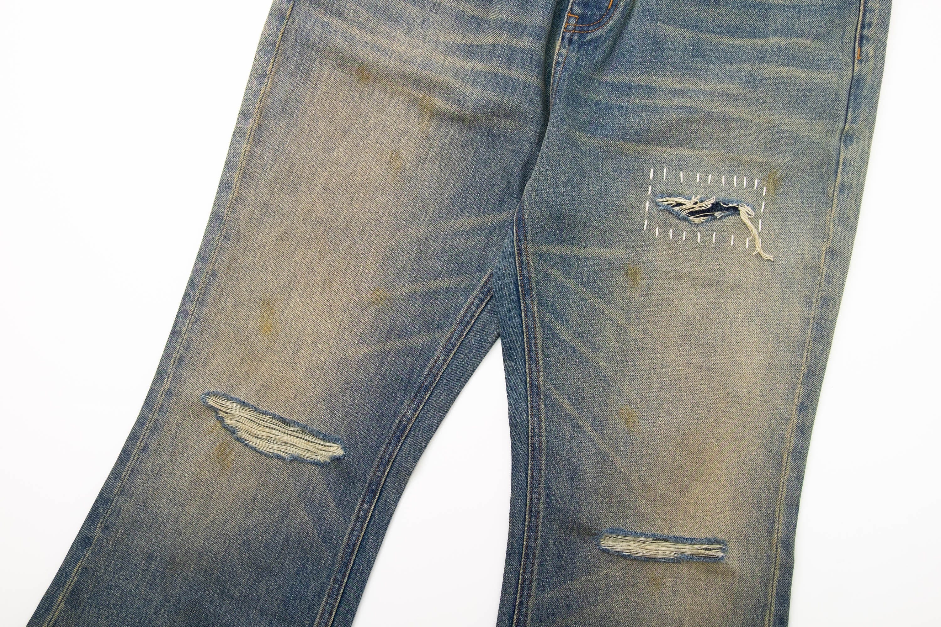 IN EXISTENCE Distressed Cut-Out Oversized Jeans