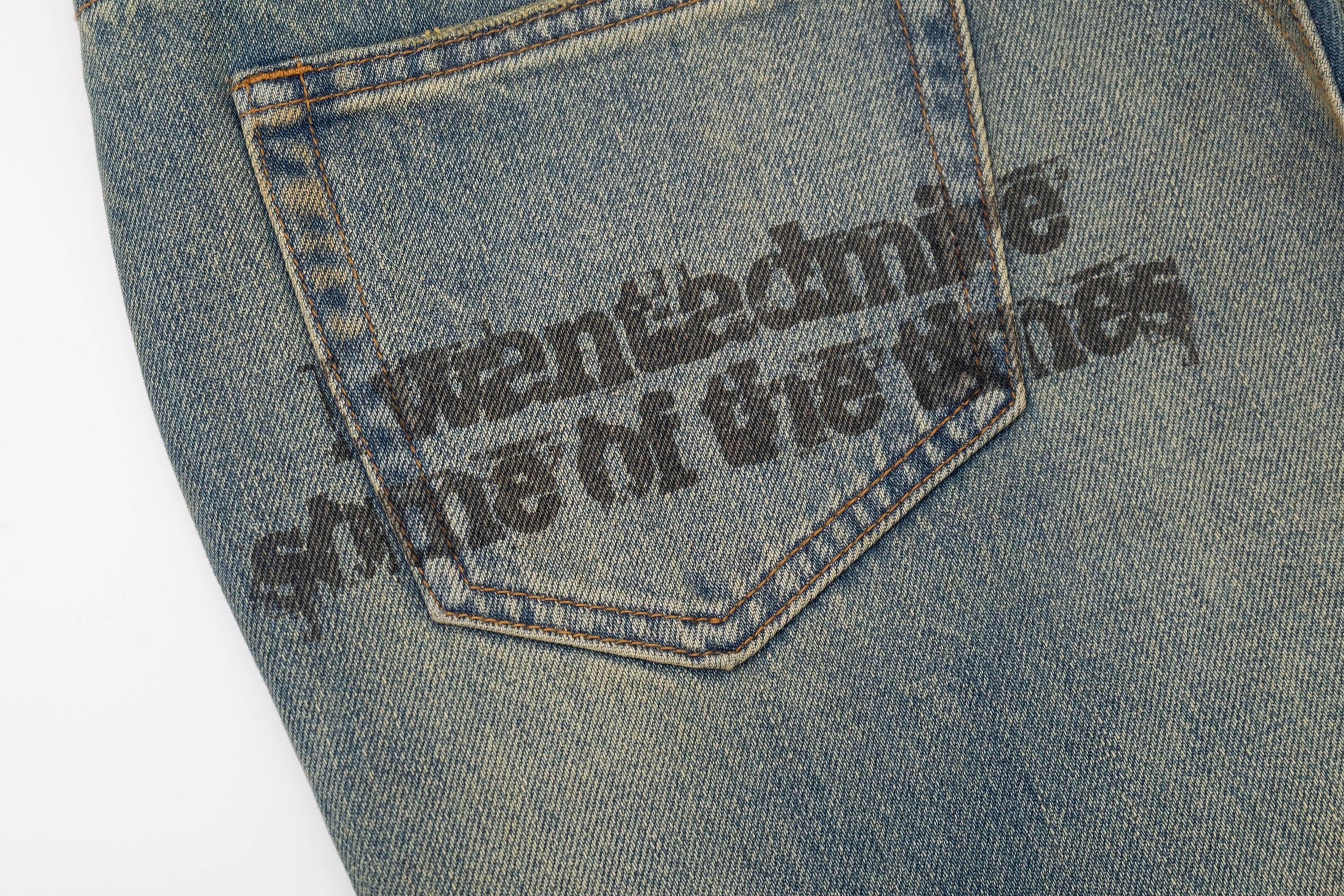 IN EXISTENCE Distressed Cut-Out Oversized Jeans