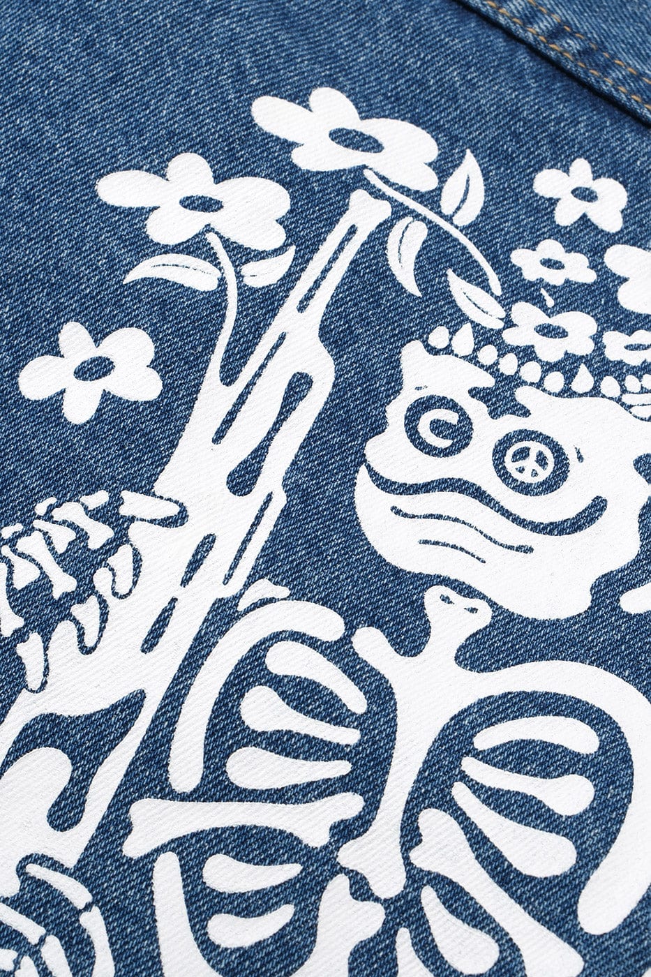 WCC Multi-Pockets Musical Skeletons Denim Jacket