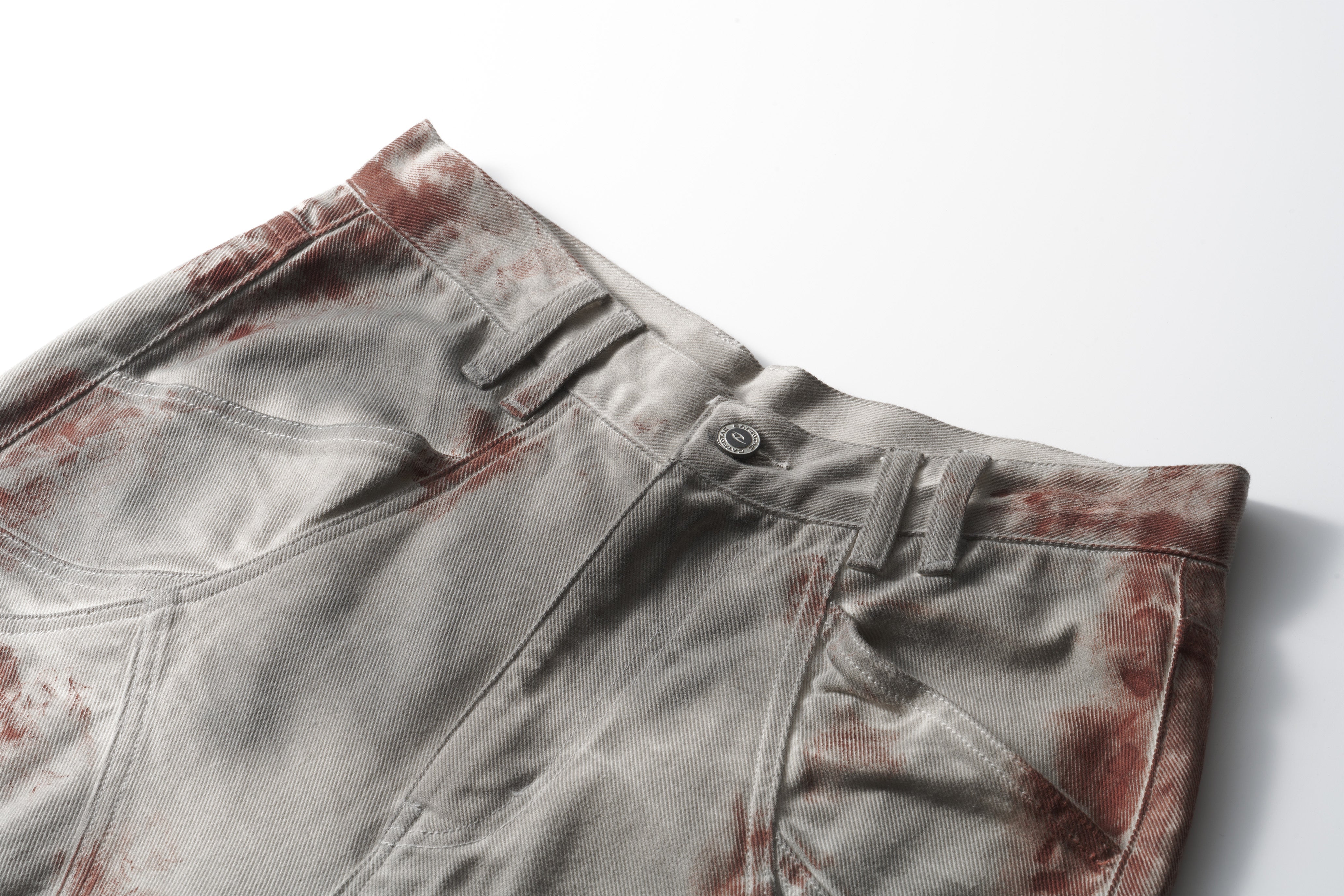 CATSSTAC Rusted Deconstructed Wide-Leg Jeans