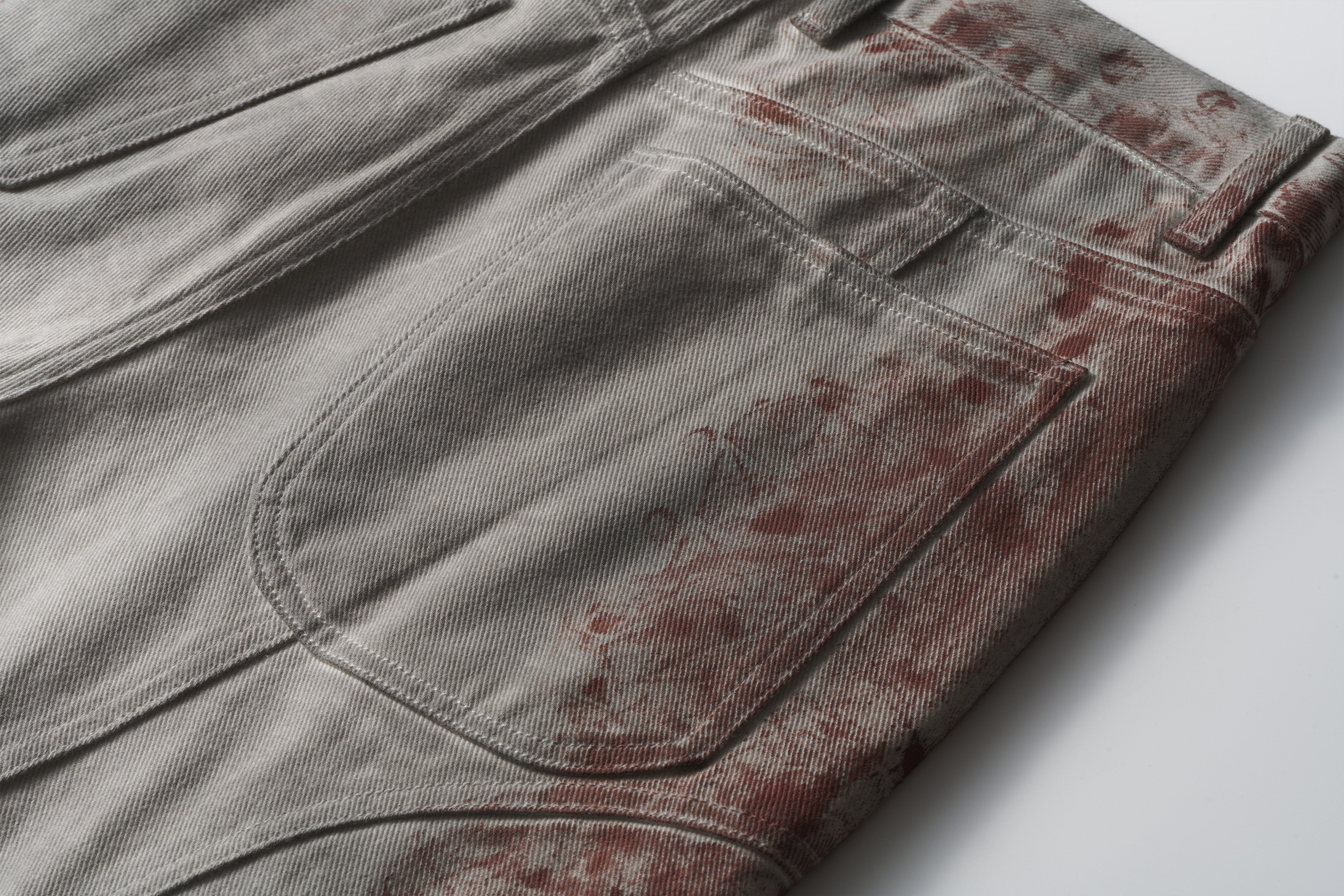 CATSSTAC Rusted Deconstructed Wide-Leg Jeans