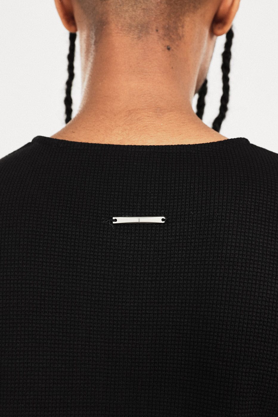 BONELESS Collarless Half-Zip Waffle L/S Tee