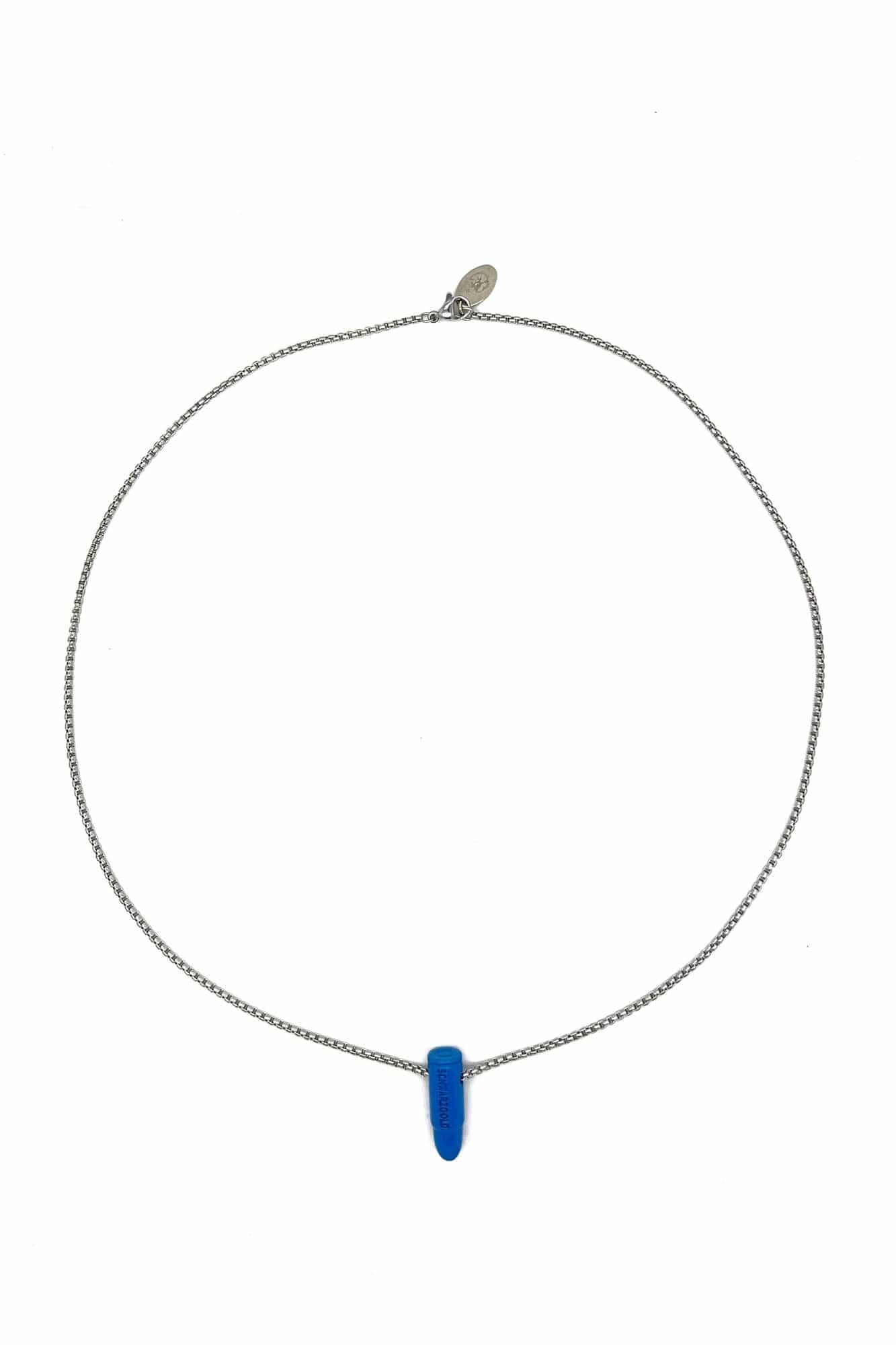 SCHWARZGOLD Layered Bullet Pendant Necklace Blue