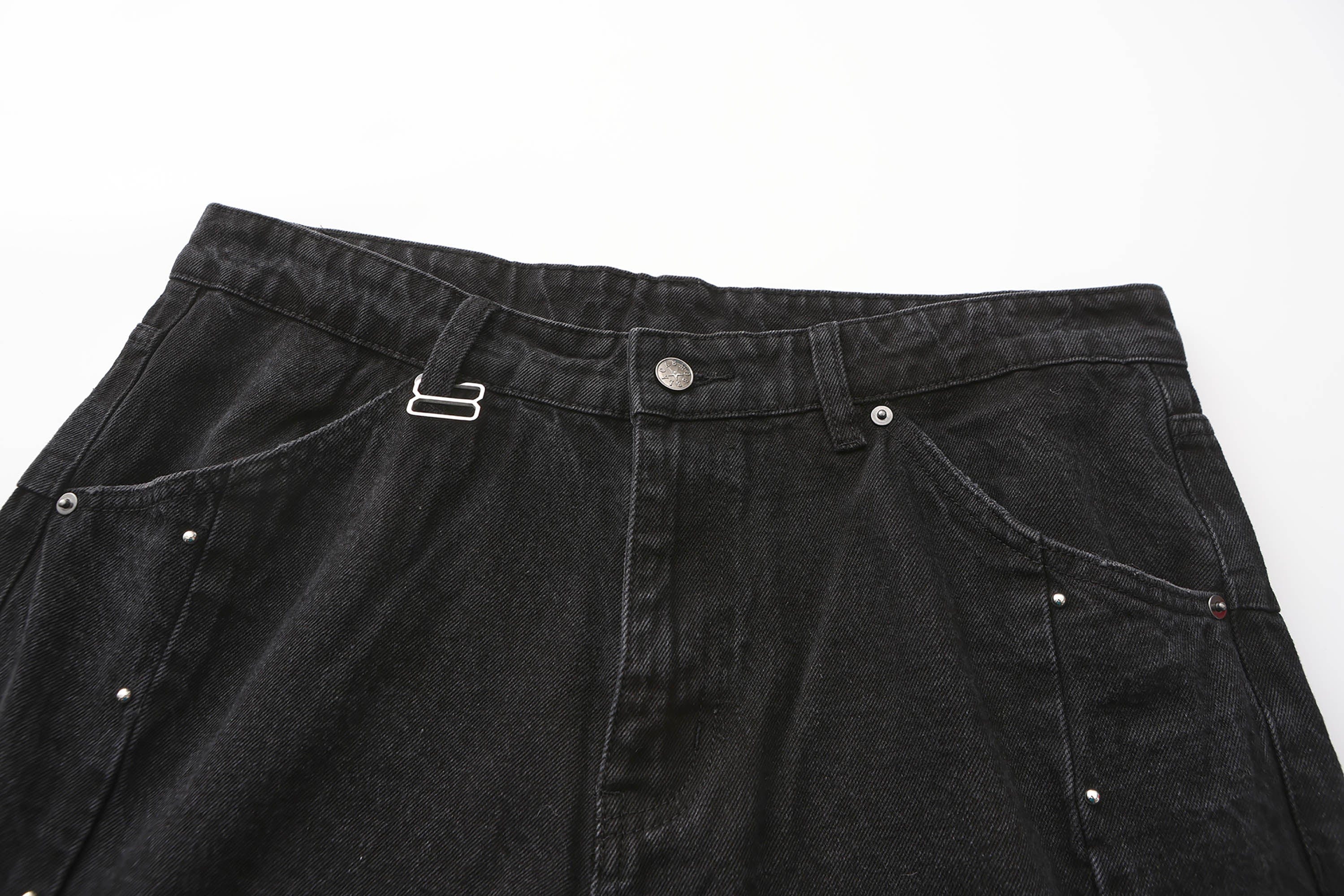 BLACK8MOB Armour Crinkled Rivet Pants