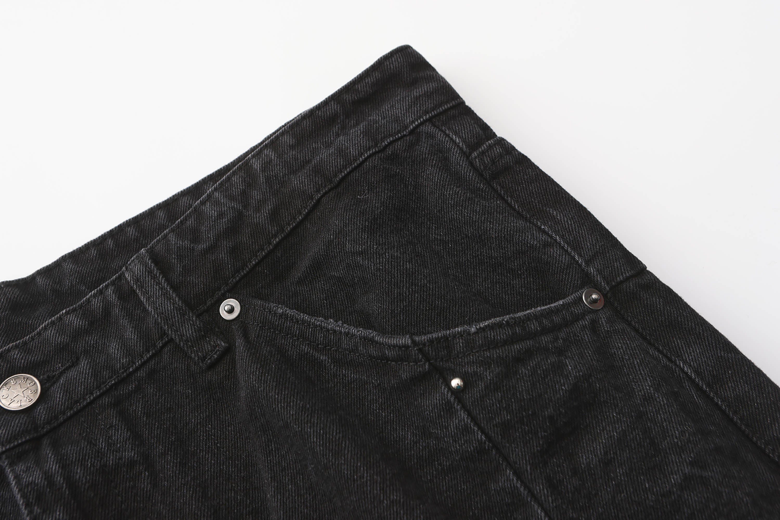 BLACK8MOB Armour Crinkled Rivet Pants