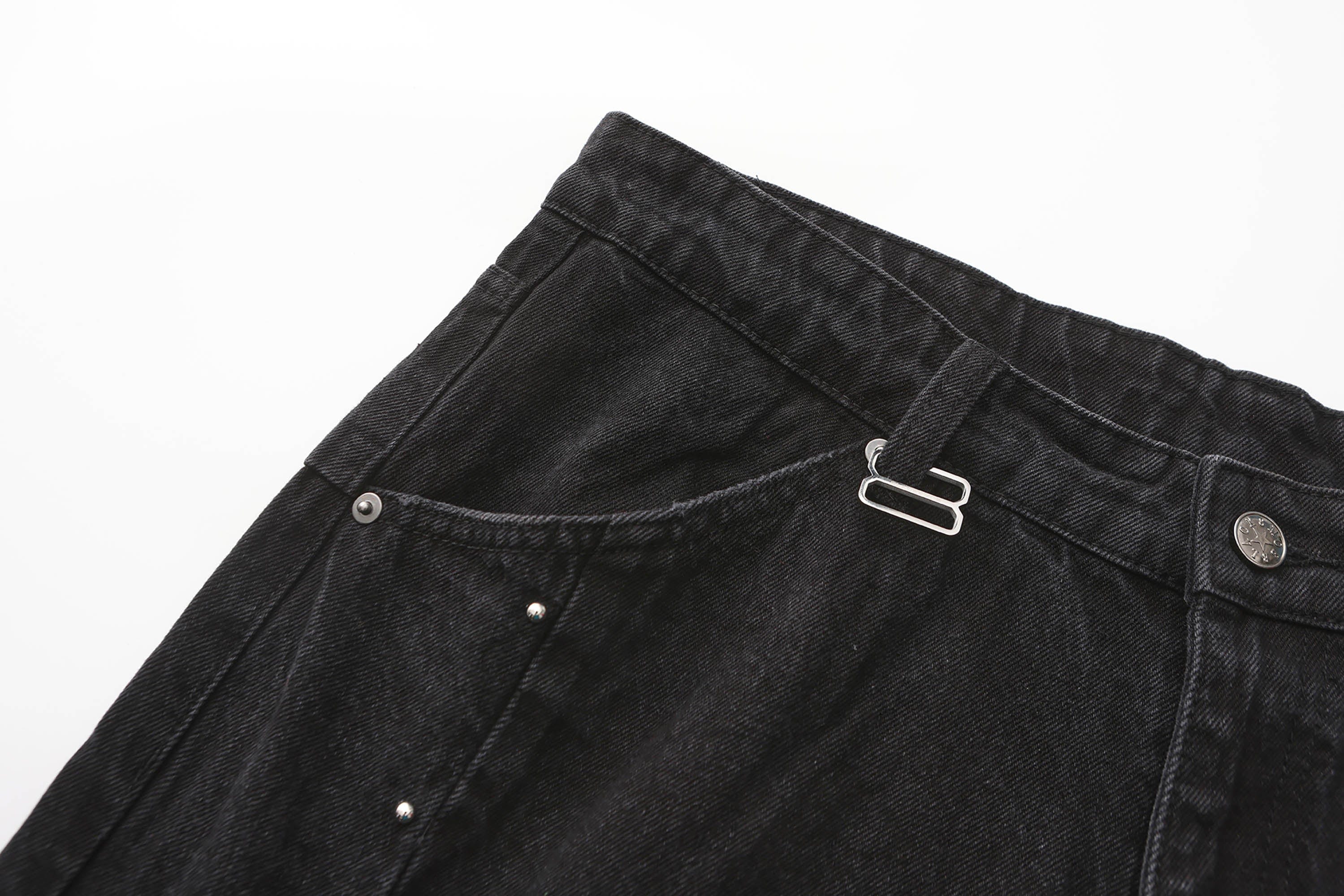BLACK8MOB Armour Crinkled Rivet Pants