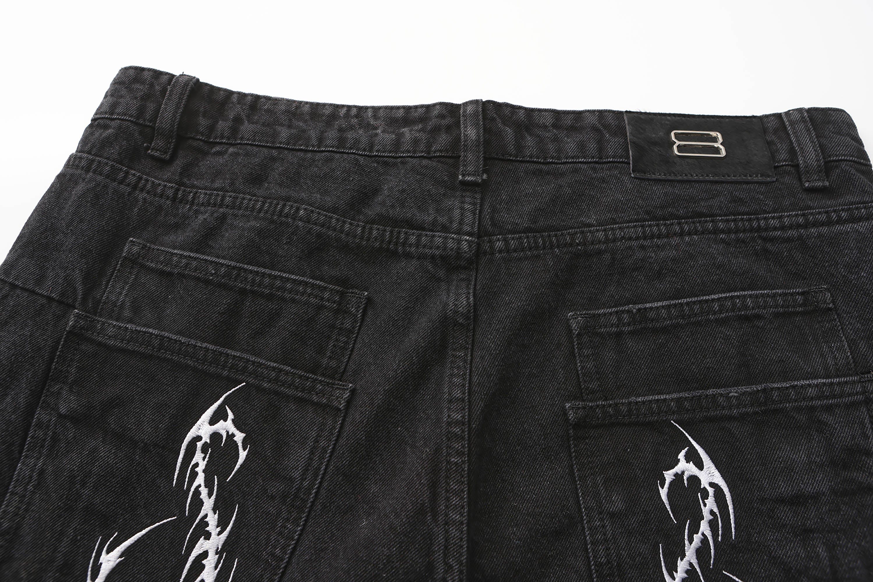 BLACK8MOB Armour Crinkled Rivet Pants