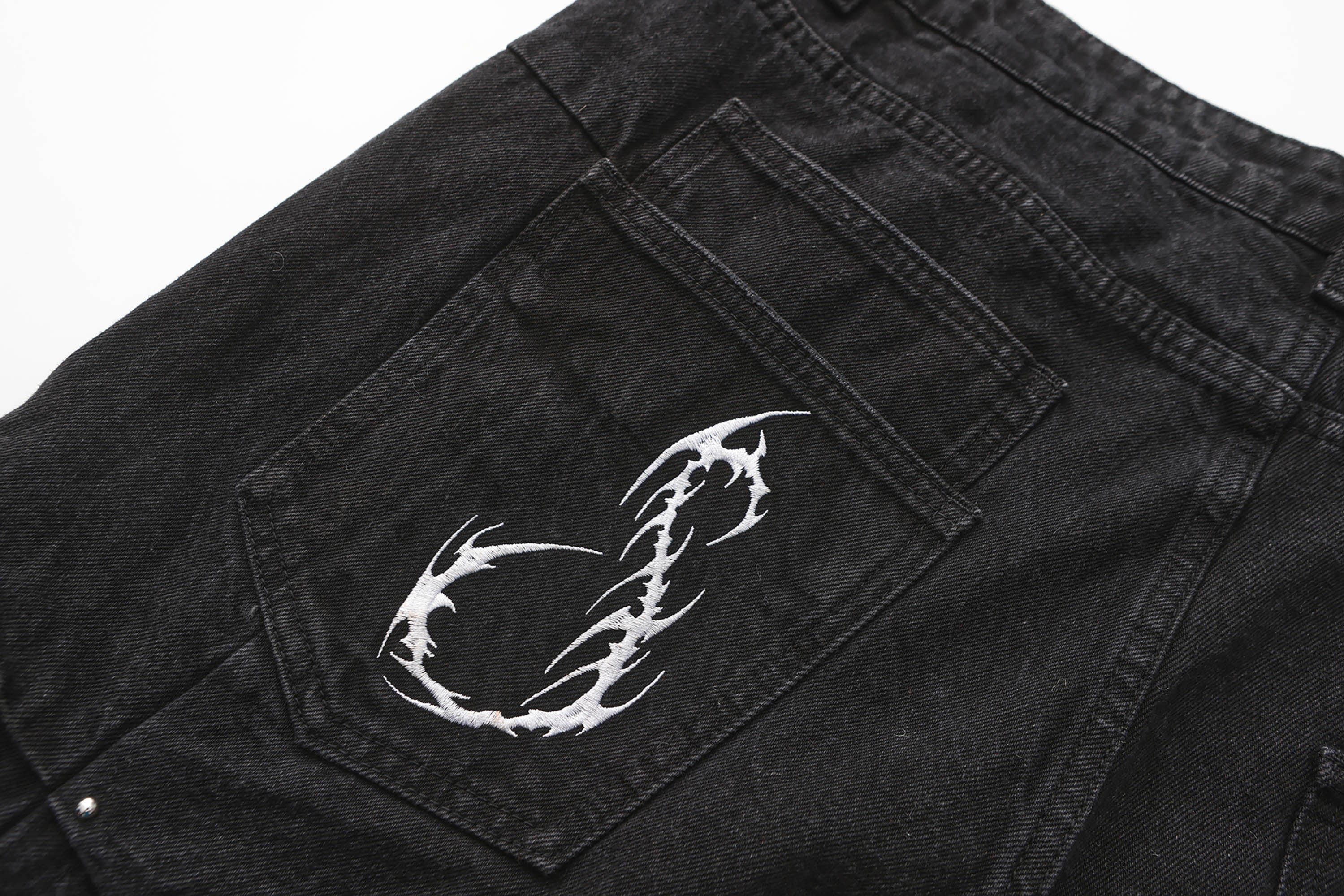 BLACK8MOB Armour Crinkled Rivet Pants