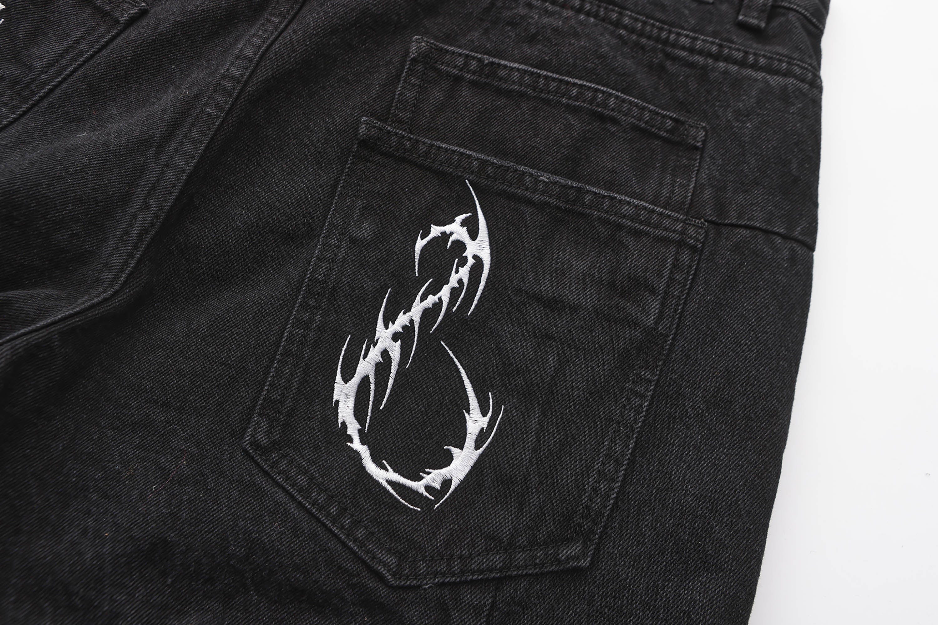 BLACK8MOB Armour Crinkled Rivet Pants