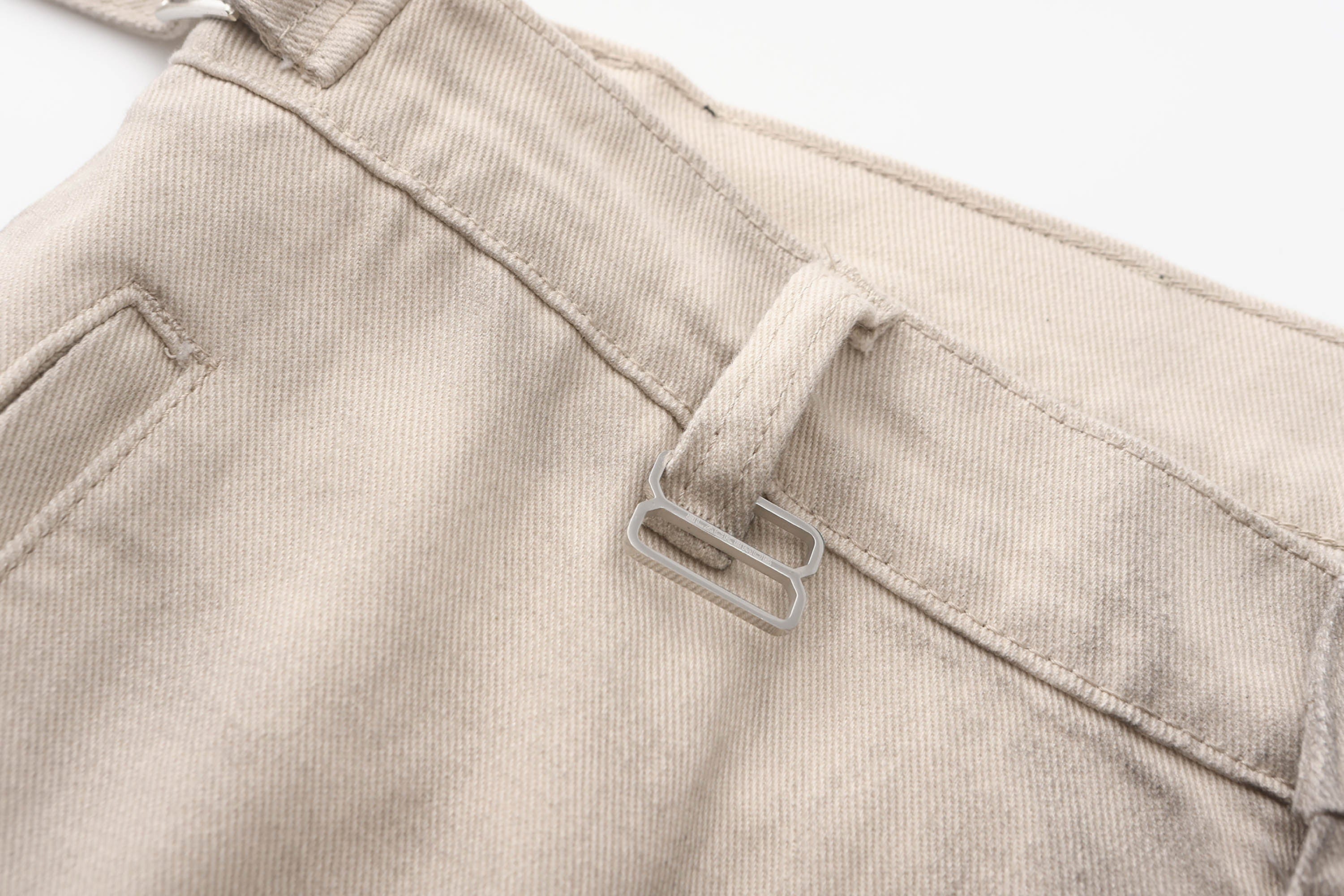 BLACK8MOB Distressed Paneled Multi-Pocket Cargo