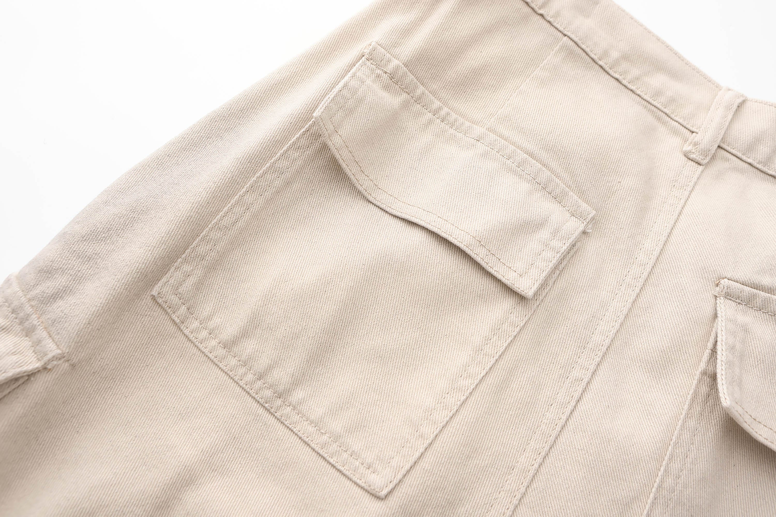 BLACK8MOB Distressed Paneled Multi-Pocket Cargo