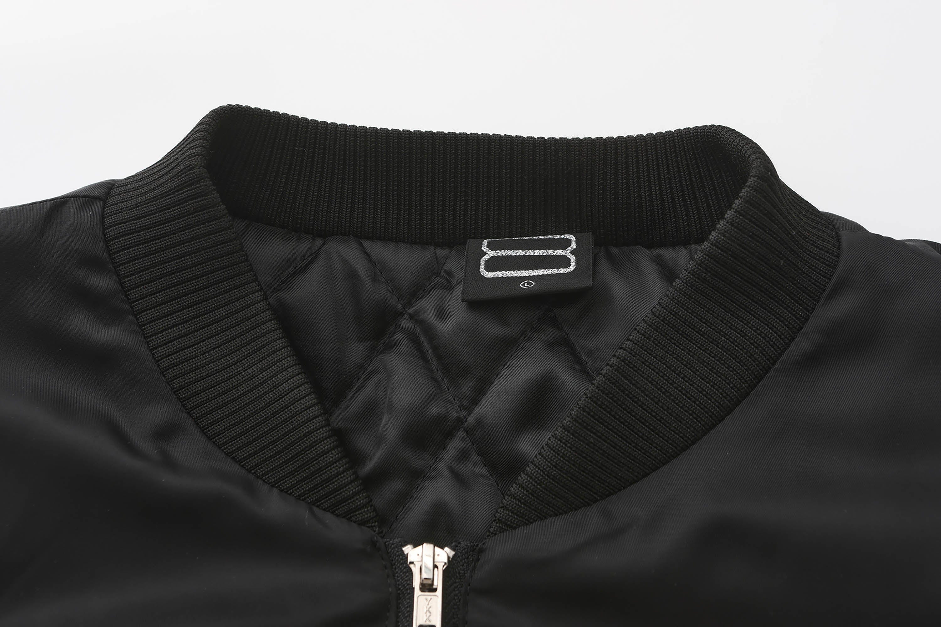 BLACK8MOB Studded Patchwork Bomber Jacket
