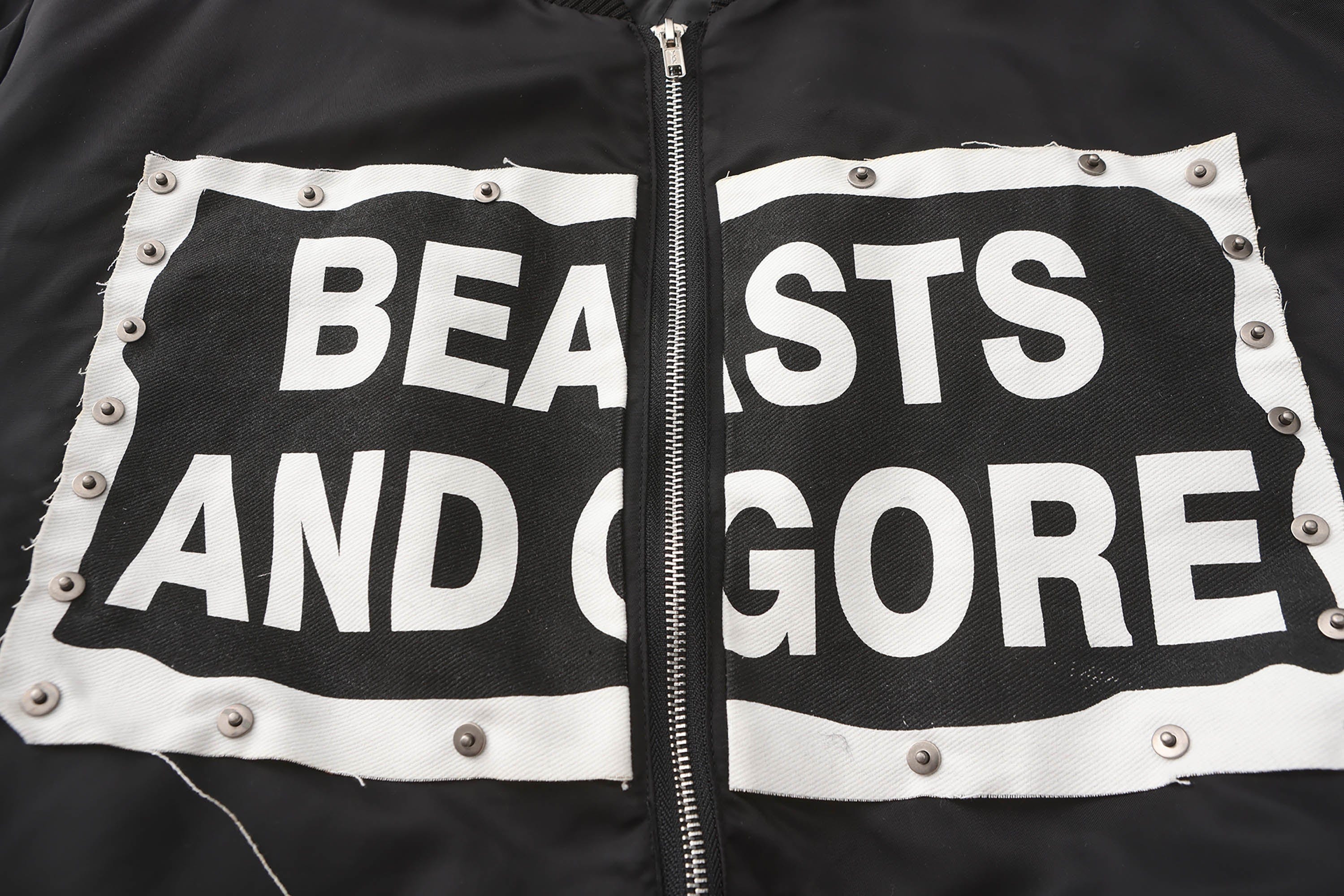 BLACK8MOB Studded Patchwork Bomber Jacket