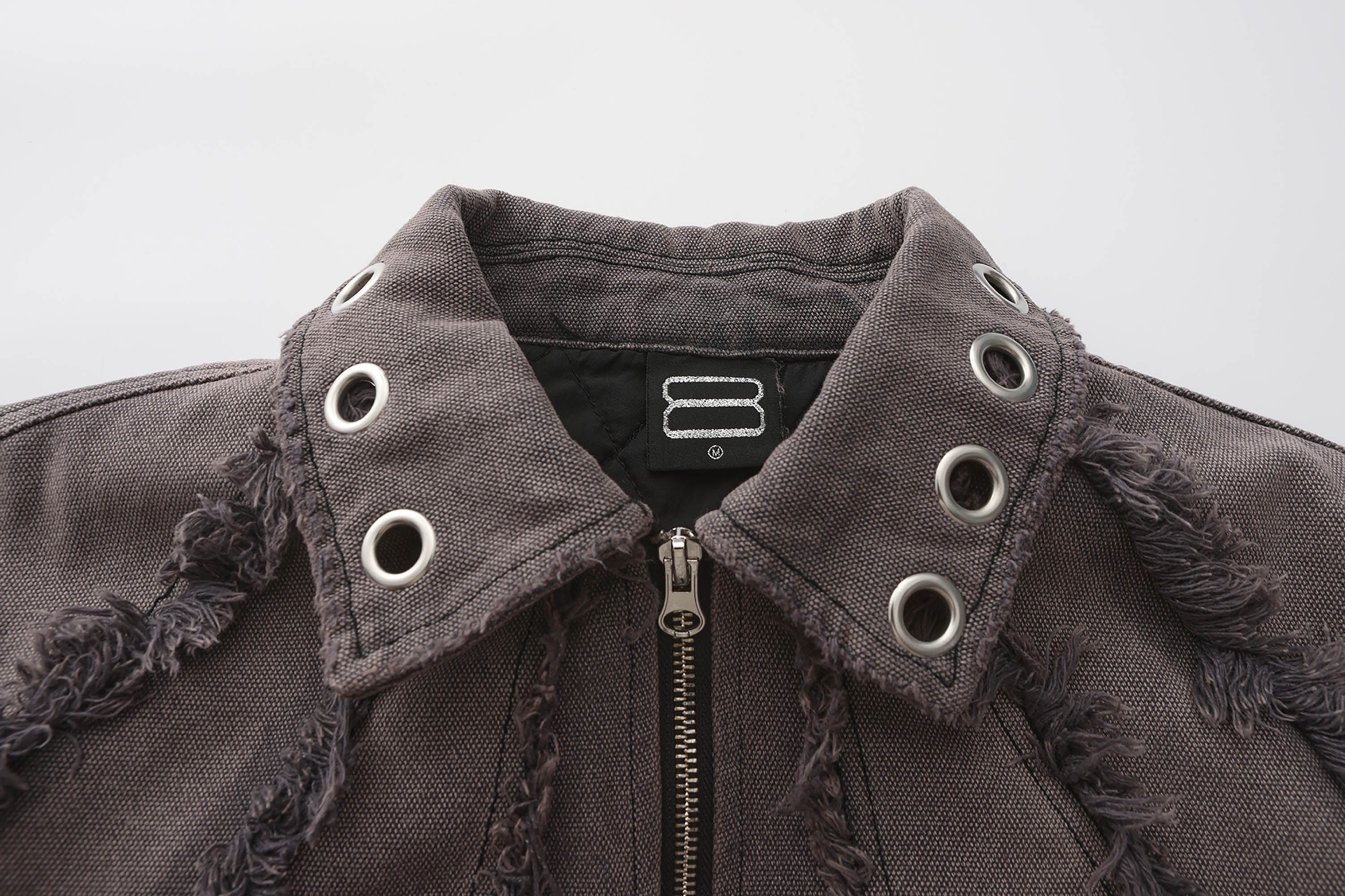 BLACK8MOB Deconstructed Frayed Jacket