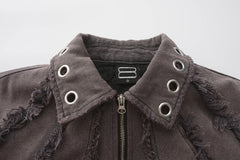 BLACK8MOB Deconstructed Frayed Jacket