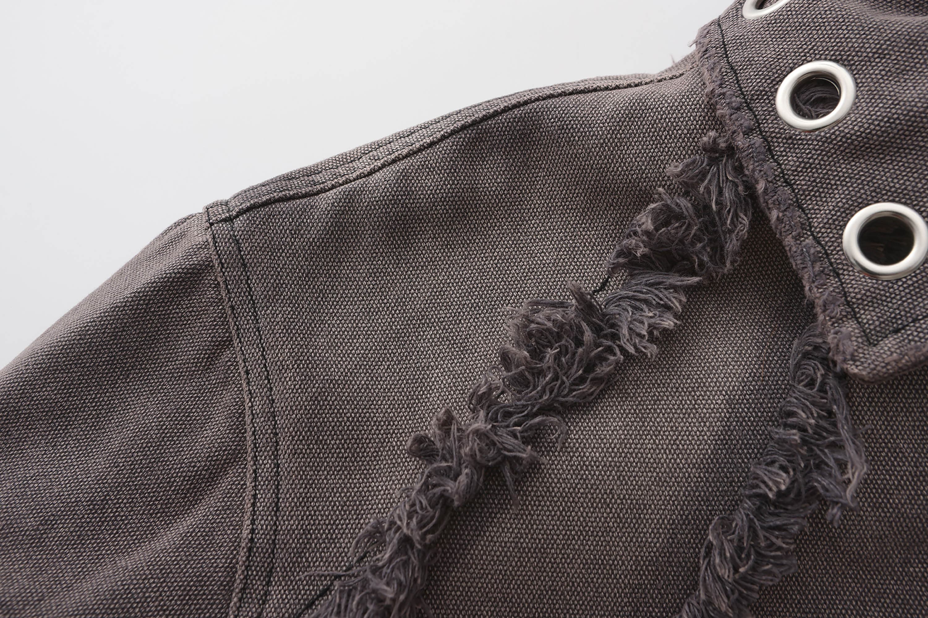 BLACK8MOB Deconstructed Frayed Jacket
