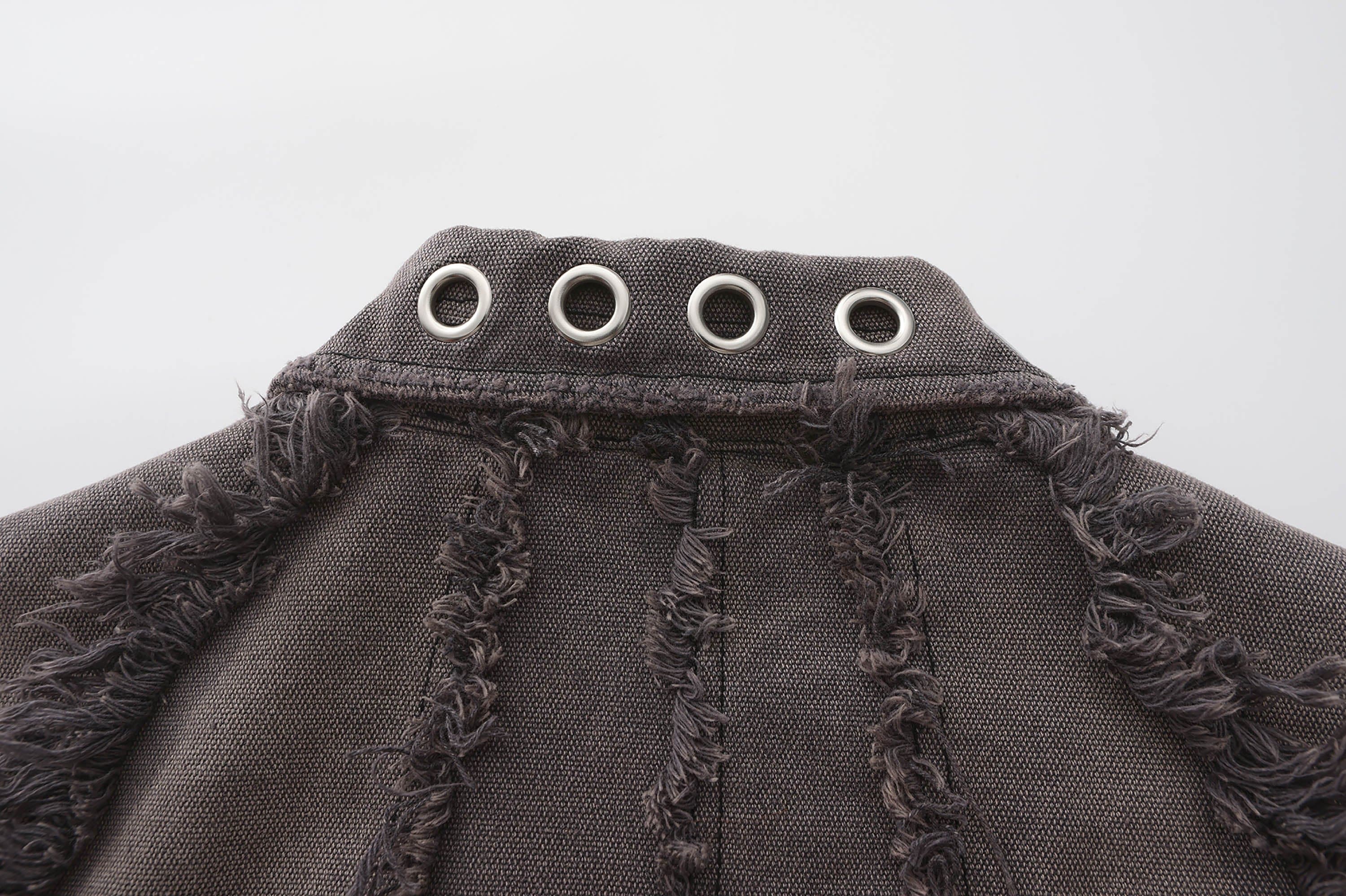 BLACK8MOB Deconstructed Frayed Jacket