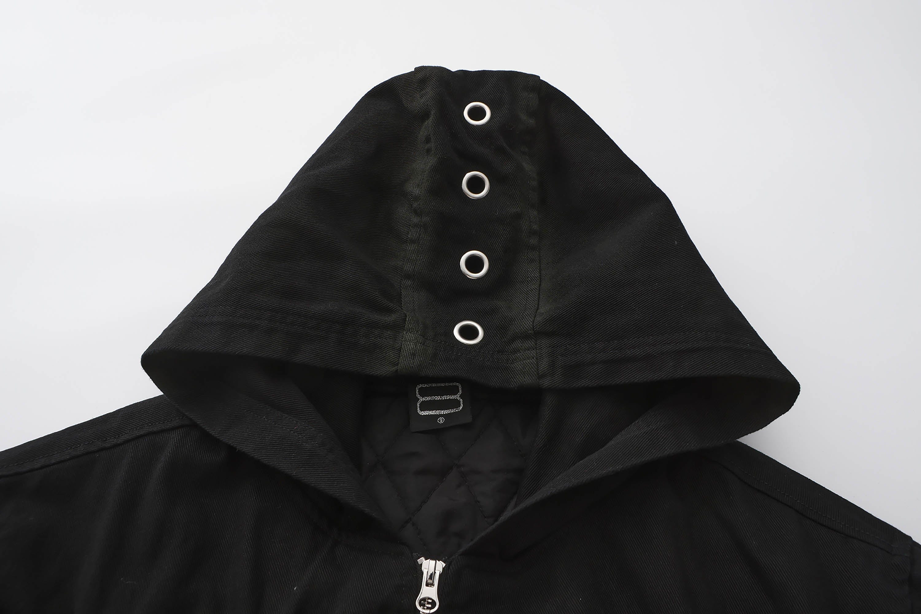 BLACK8MOB Wrinkled Tie-Dye Zip-Up Hoodie