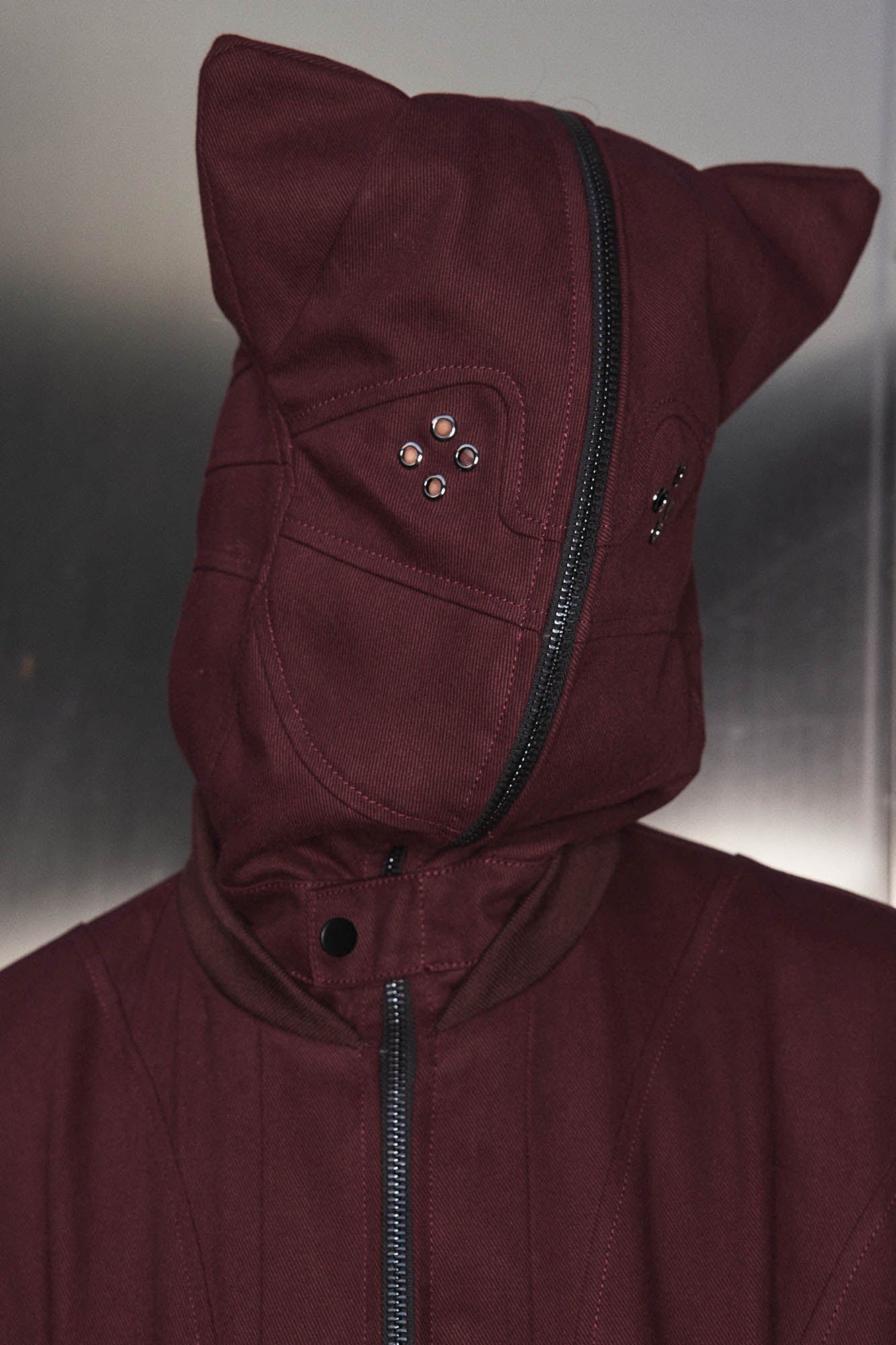 KADAKADA Cat Ears Perforated Hooded Jacket