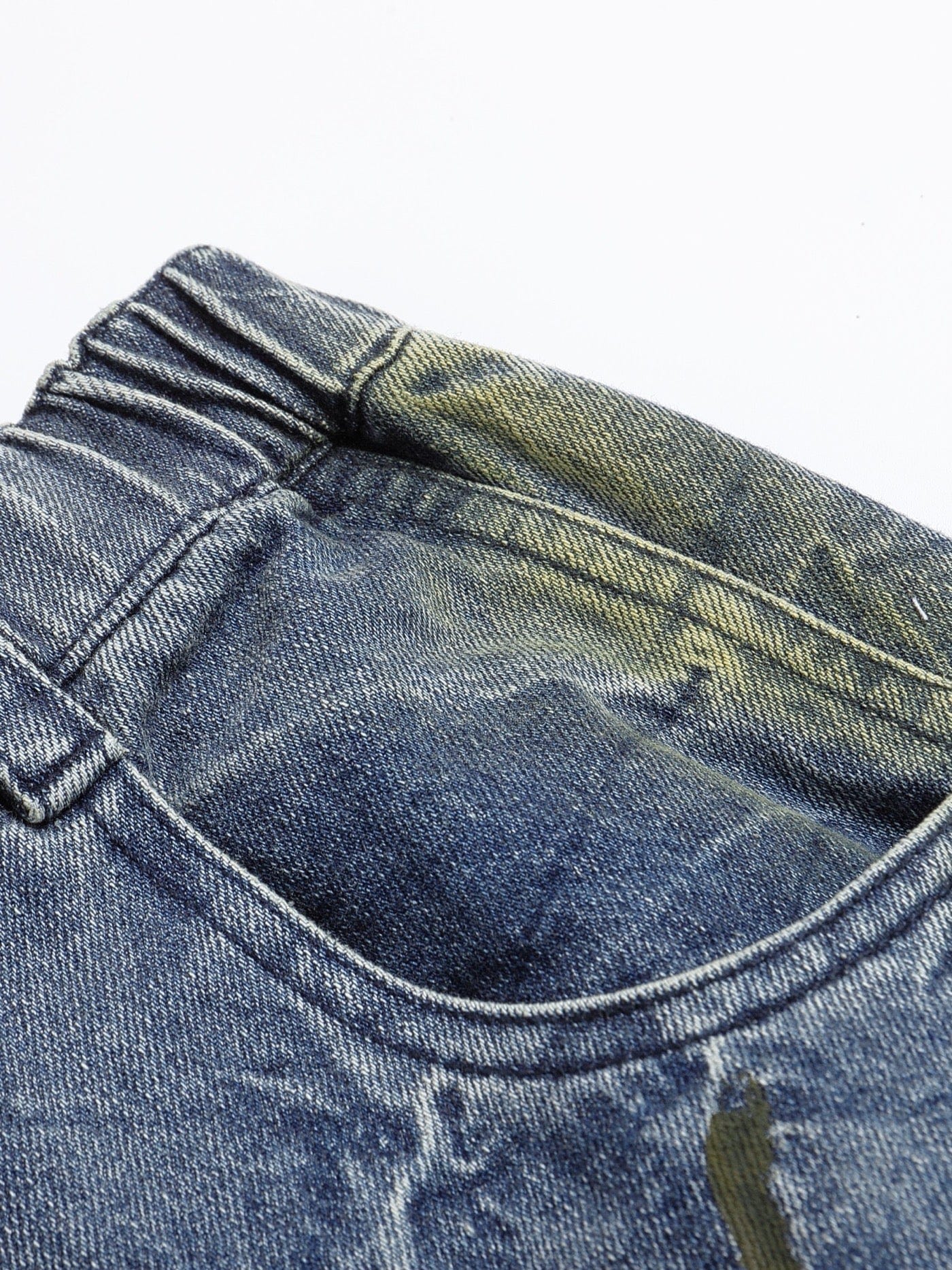 DND4DES Ripple Spliced Washed Jeans