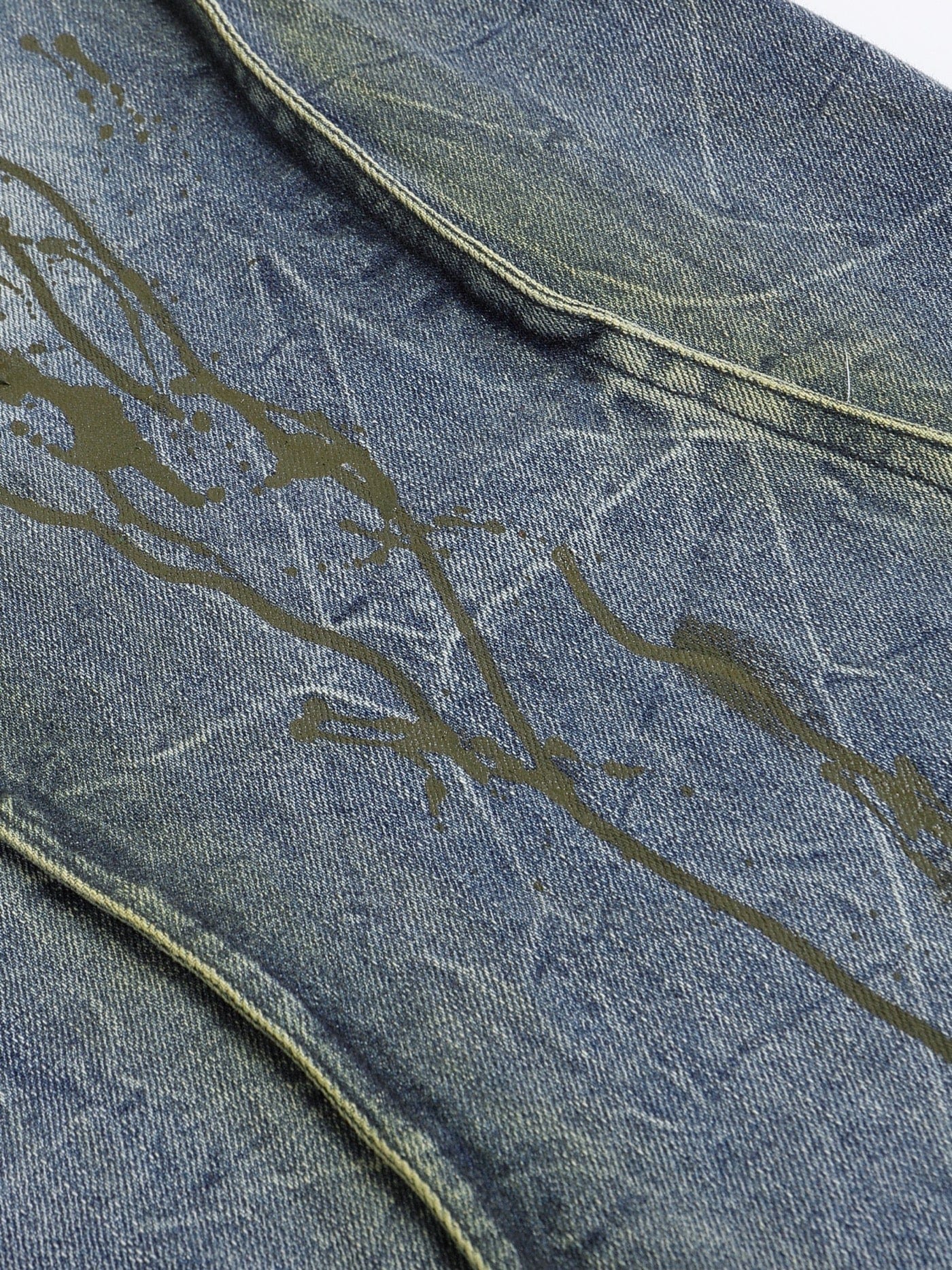 DND4DES Ripple Spliced Washed Jeans
