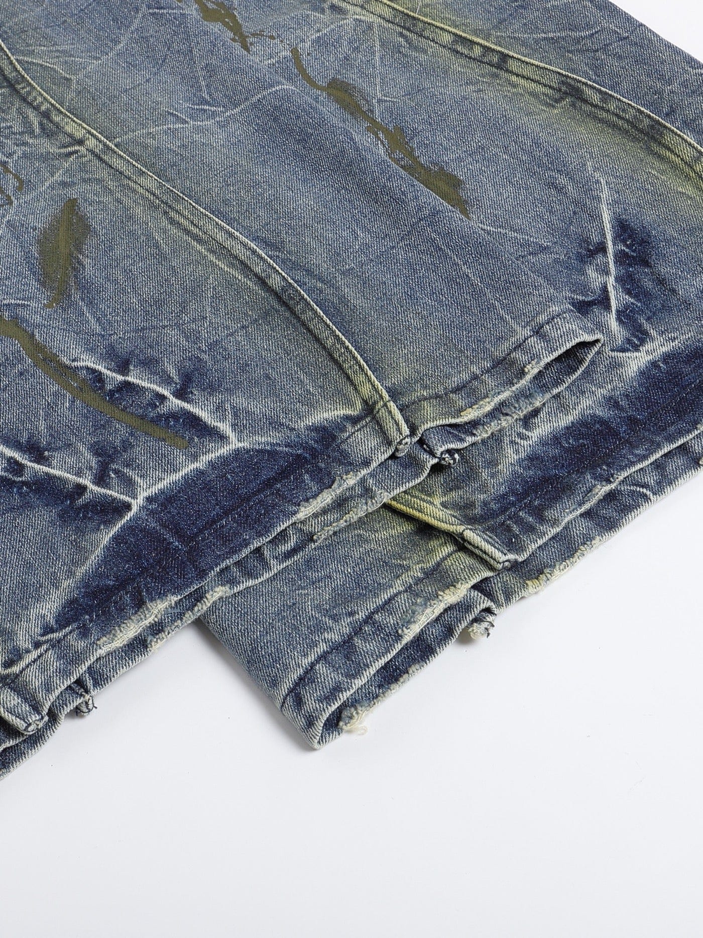 DND4DES Ripple Spliced Washed Jeans