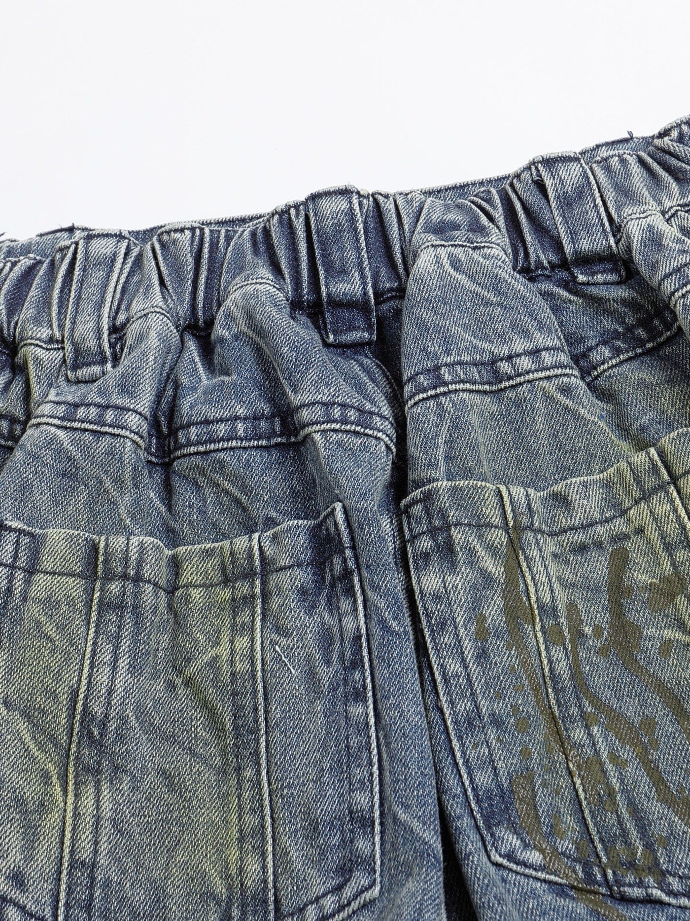 DND4DES Ripple Spliced Washed Jeans