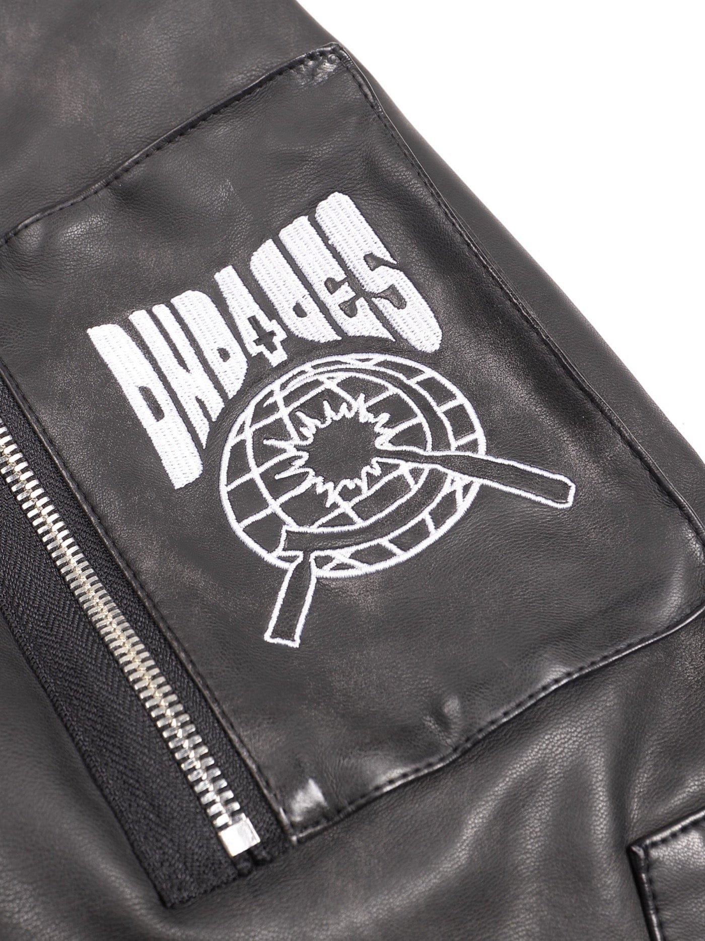 DND4DES Battle Field Faux Leather Bomber Jacket