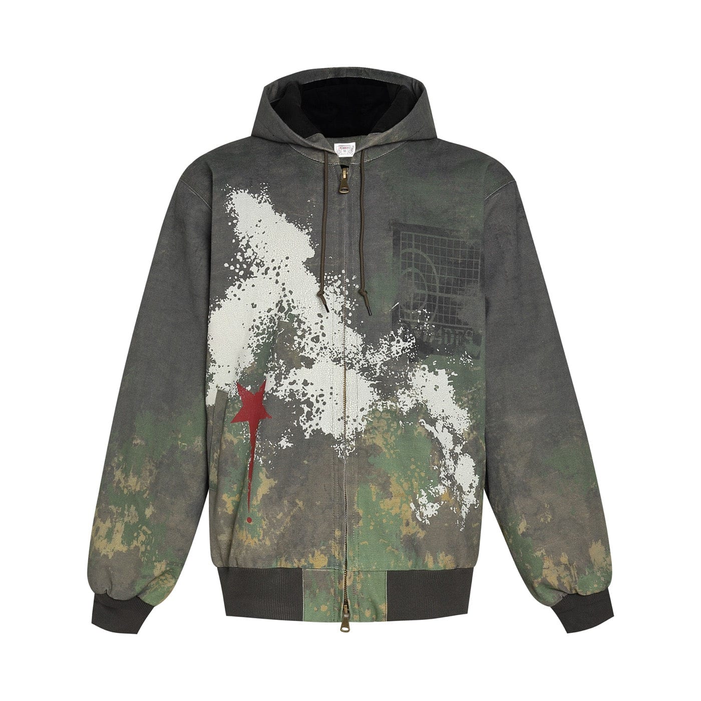 DND4DES Camouflage Graffiti Zip-Up Jacket
