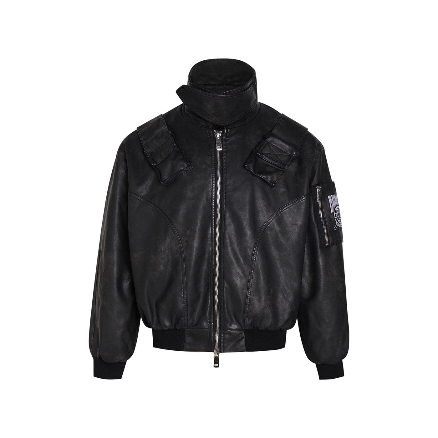 DND4DES Battle Field Faux Leather Bomber Jacket