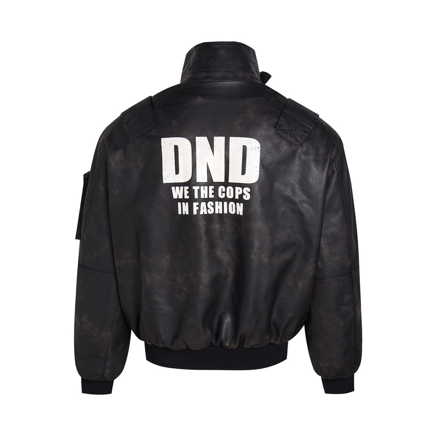 DND4DES Battle Field Faux Leather Bomber Jacket