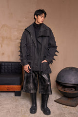 KADAKADA Spiked Multi-Pocket Denim Jacket