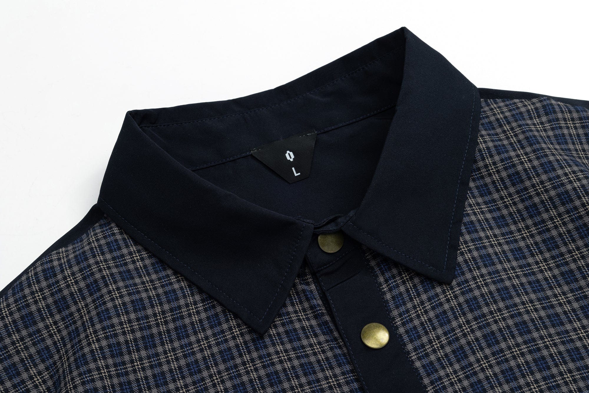 OVDY Retro Spliced Plaid Polo T-Shirt
