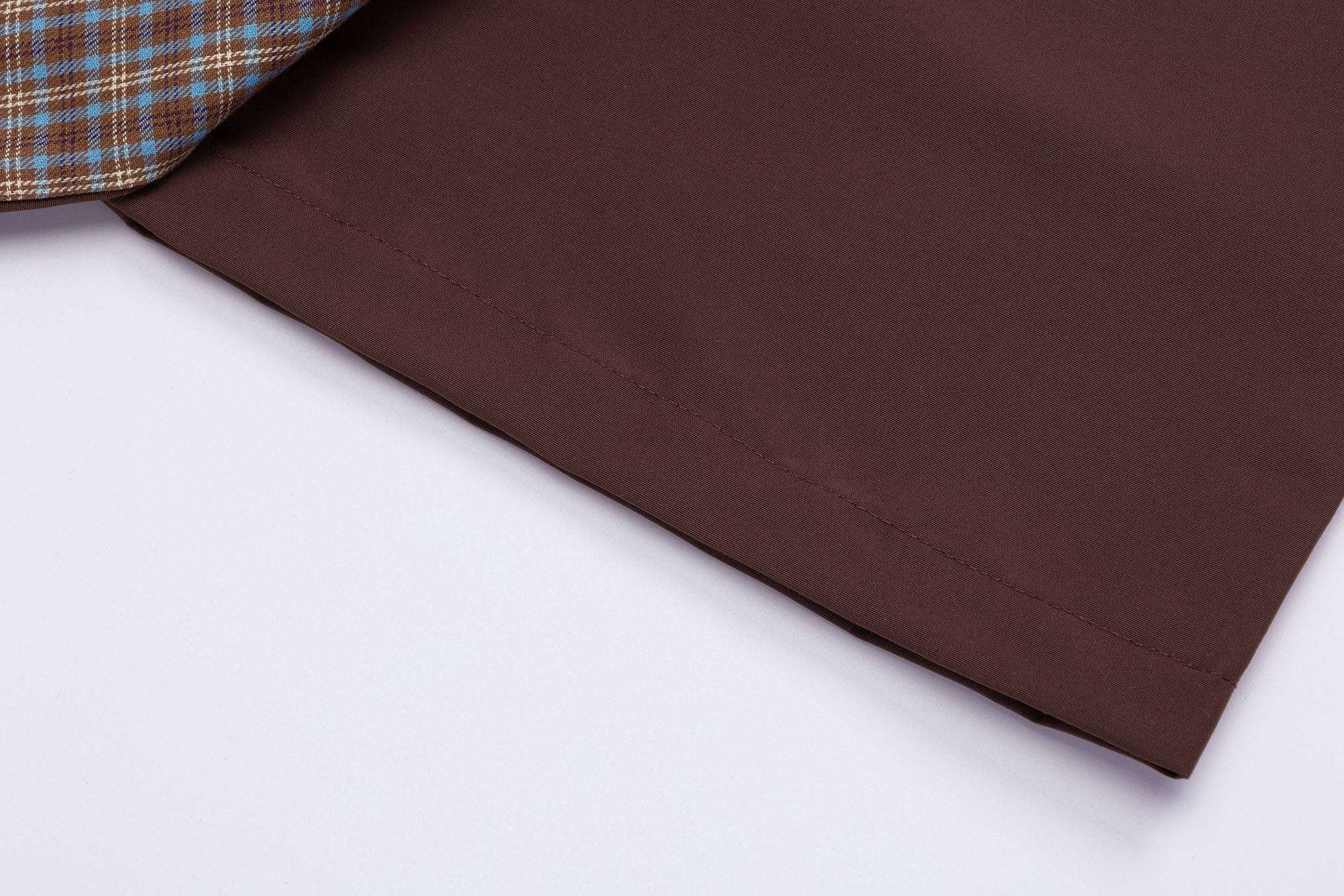 OVDY Retro Spliced Plaid Polo T-Shirt