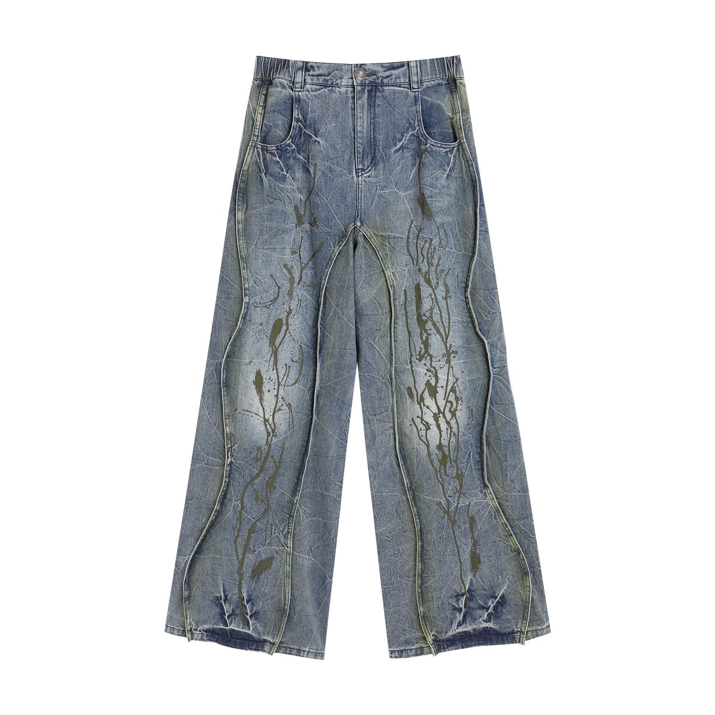 DND4DES Ripple Spliced Washed Jeans