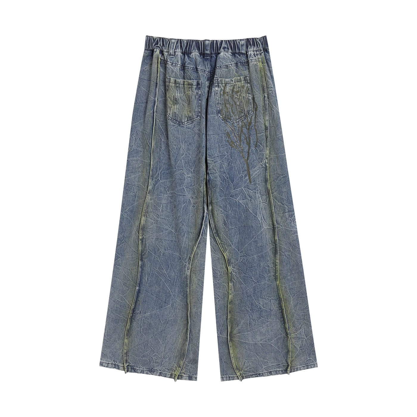 DND4DES Ripple Spliced Washed Jeans