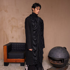 KADAKADA Crinkled Hooded Longline Trench Coat