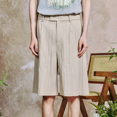 OIPWORD Striped Crinkled Shorts